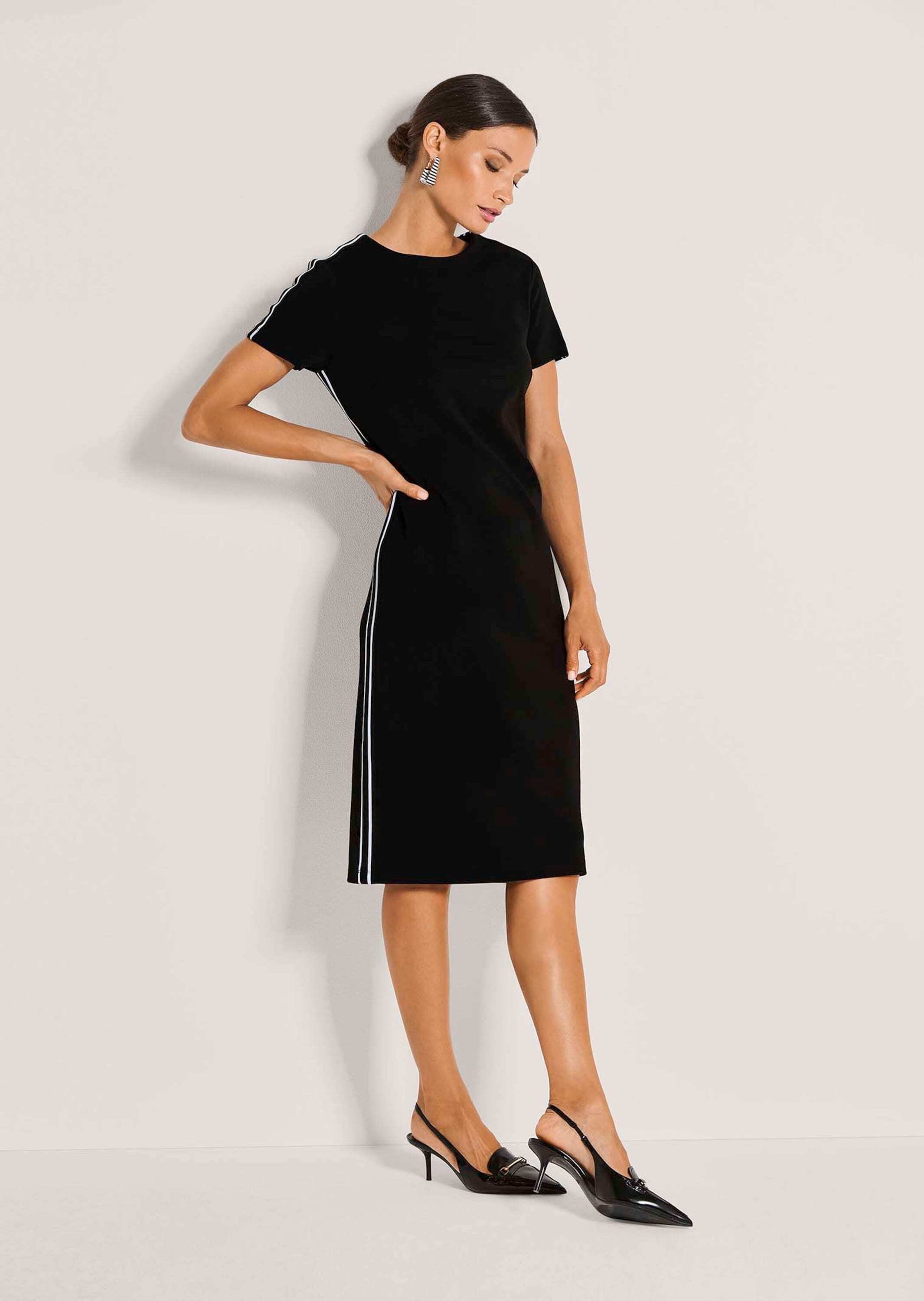 MADELEINE Midikleid »Jerseykleid Viskosekleid mit Kontraststreifen«