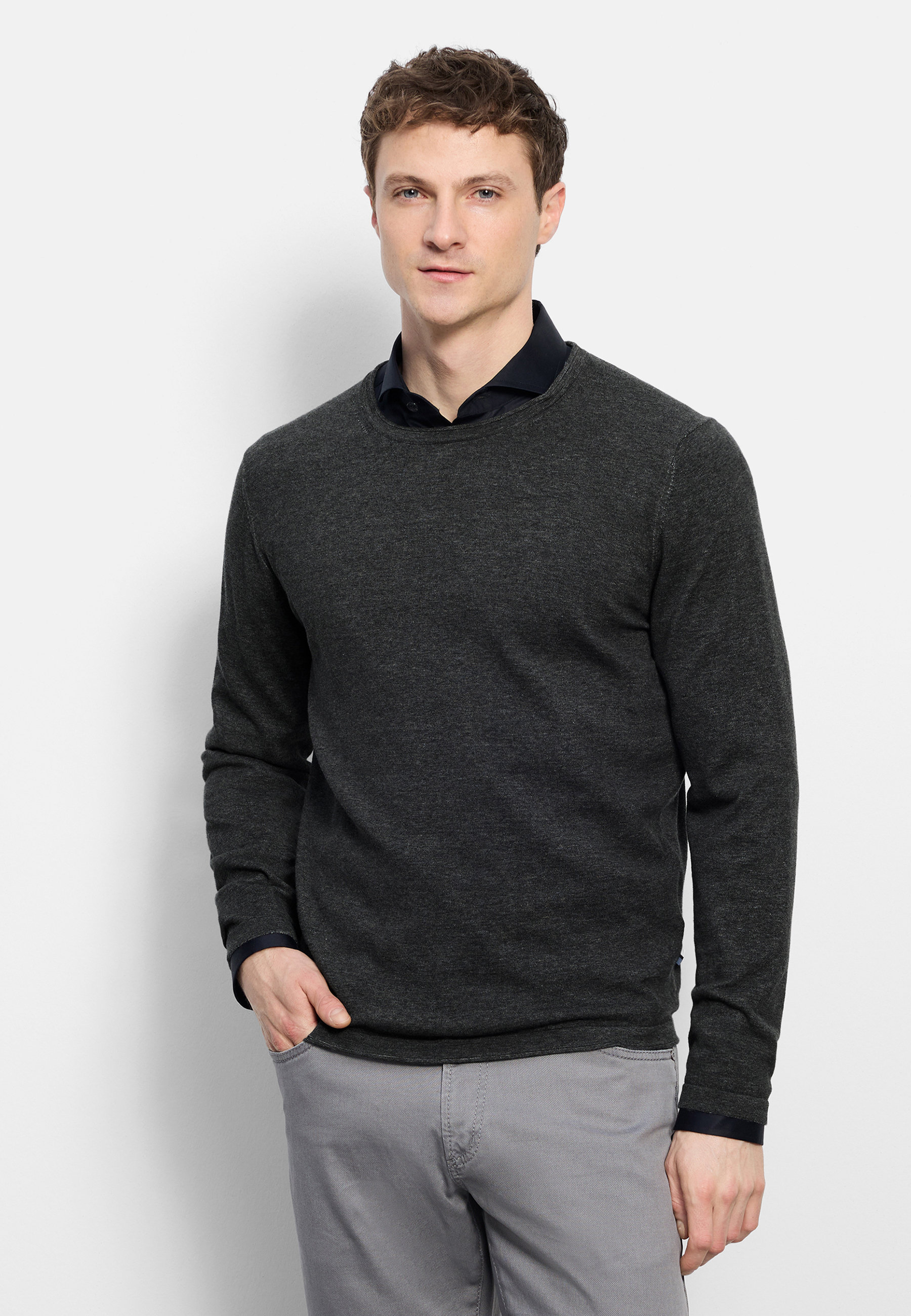 OLYMP Strickpullover "OLYMP Casual Strick, Pullover"
