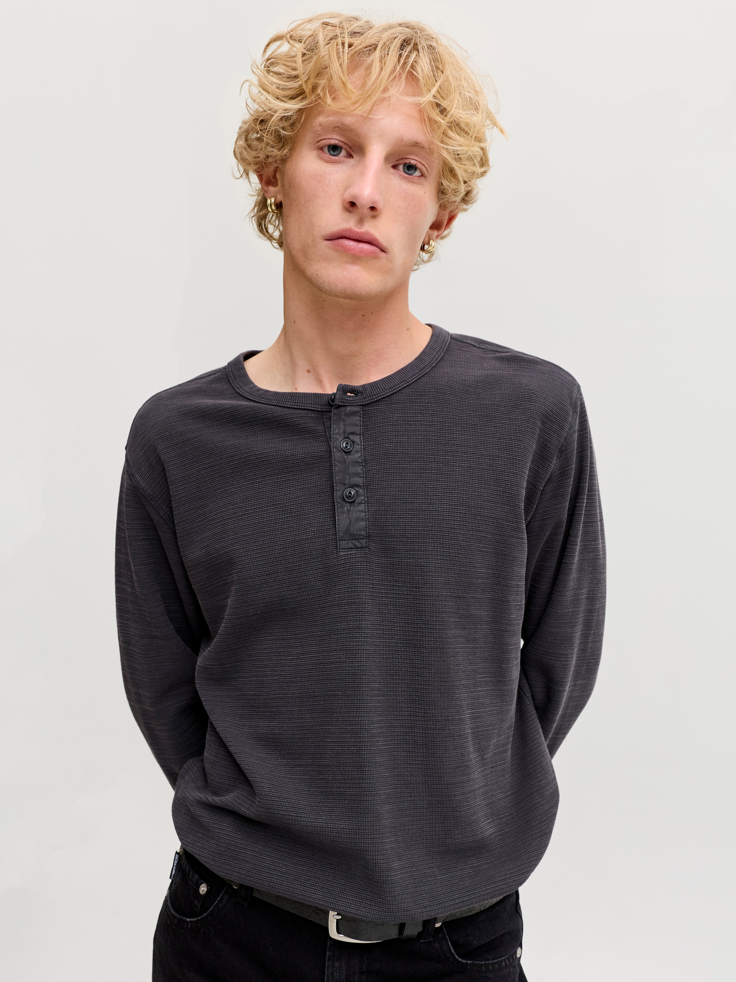 Jack & Jones Langarmshirt »JPRBLUAARON LS HENLEY TEE« Baumwollmischung, regular fit