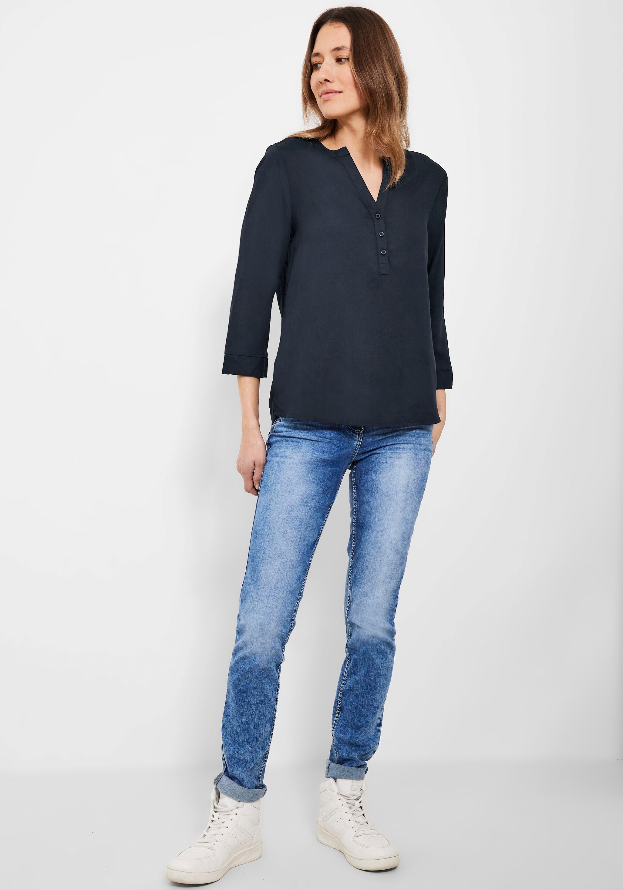 Black Knopfleiste Bluse, | BAUR Klassische Friday mit Cecil