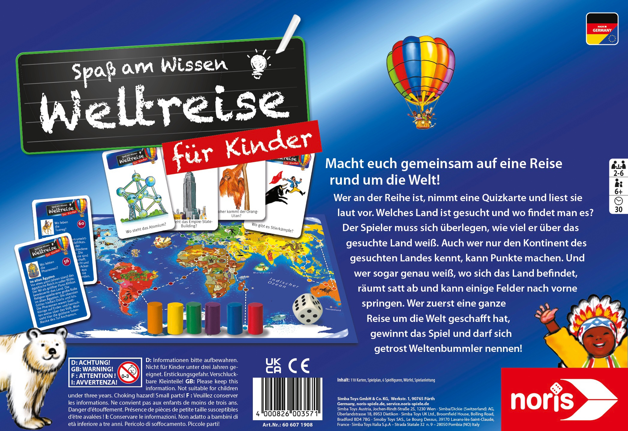 Noris Spiel »Spaß am Wissen - Weltreise für Kinder«