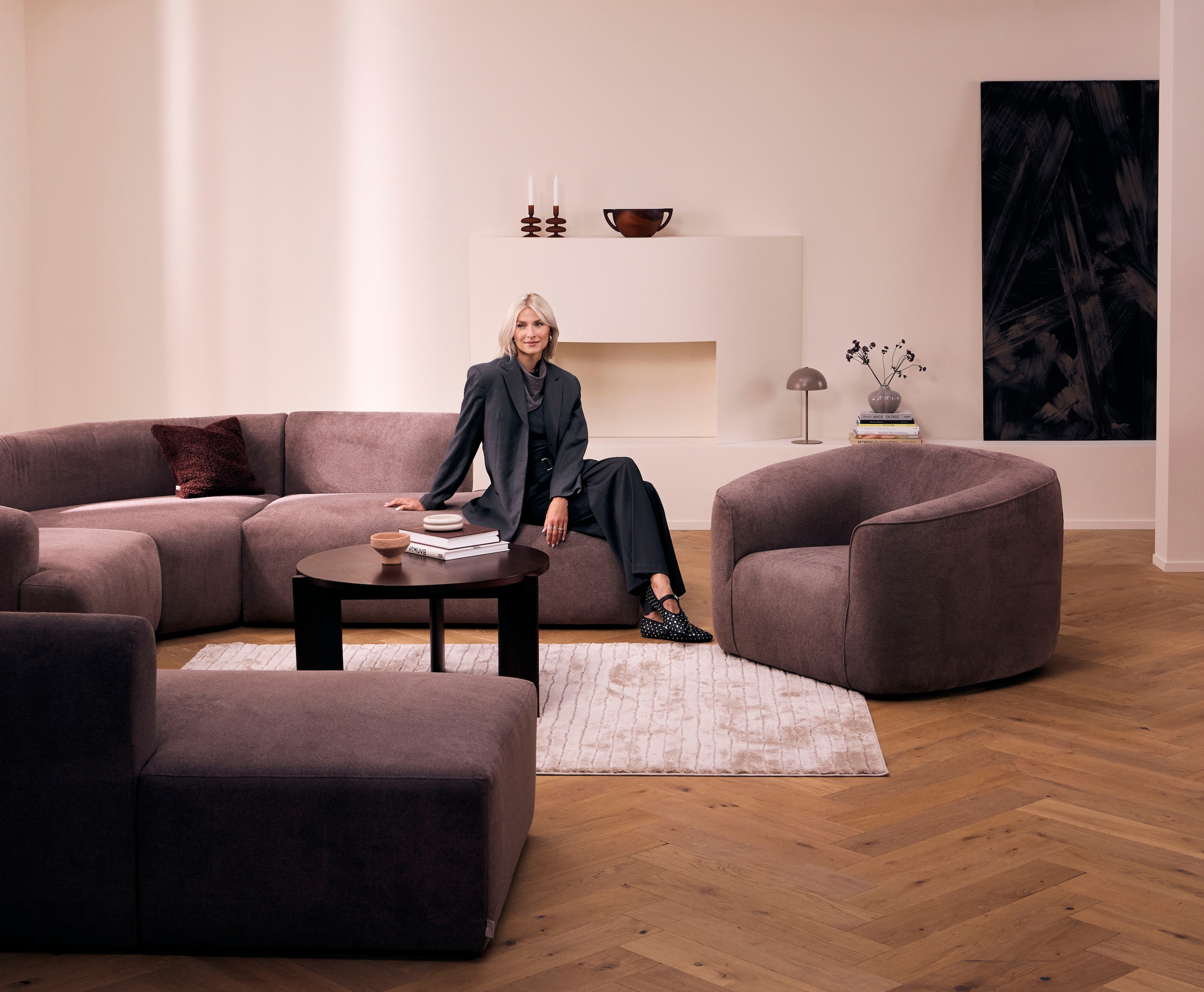 LeGer Home by Lena Gercke Sessel »LYZA mit Armlehne links oder rechts, Maße B/T/H: 96/96/74 cm«, als Modul oder separat verwendbar, für individuelle Zusammenstellung
