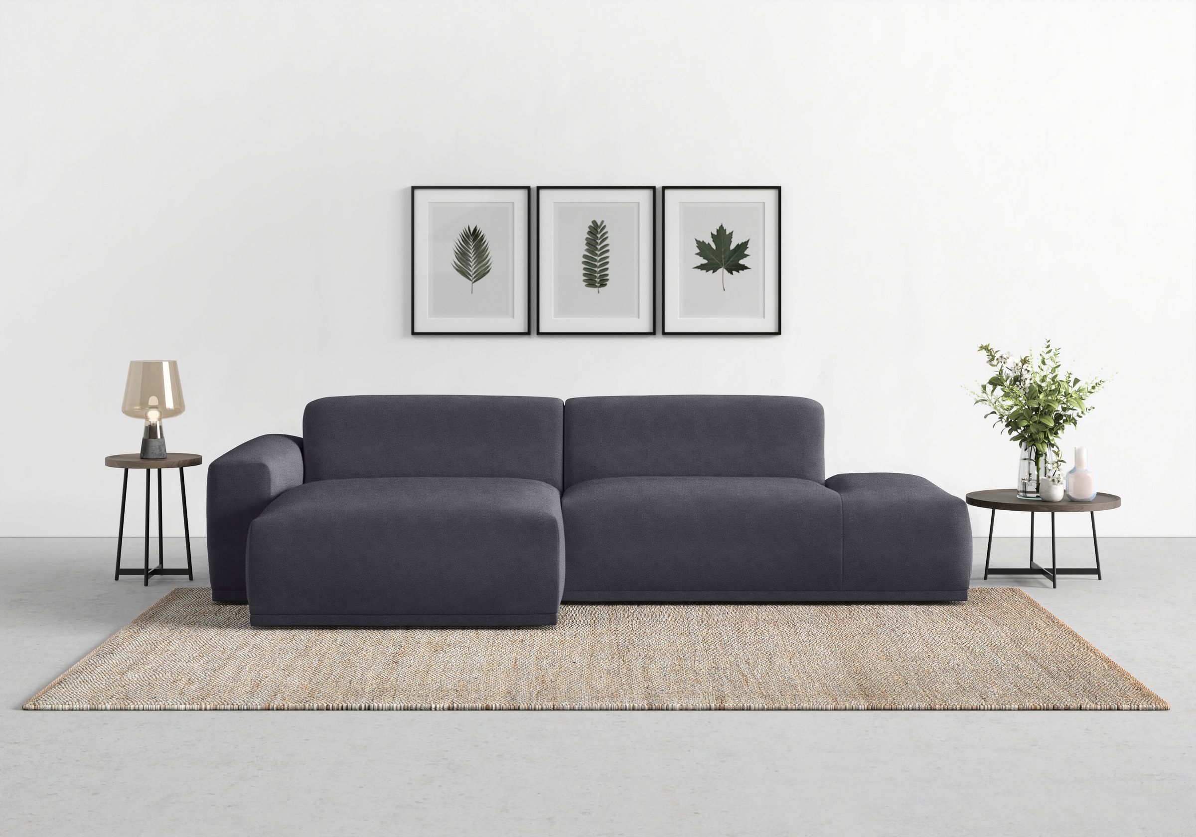 TRENDMANUFAKTUR Ecksofa "Braga, mit hochwertigem Kaltschaum, L-Form, Japandi-Design" modernes Sofa, Couch mit hohem Sitzkomfort, 275/72/160 cm (B/H/T)