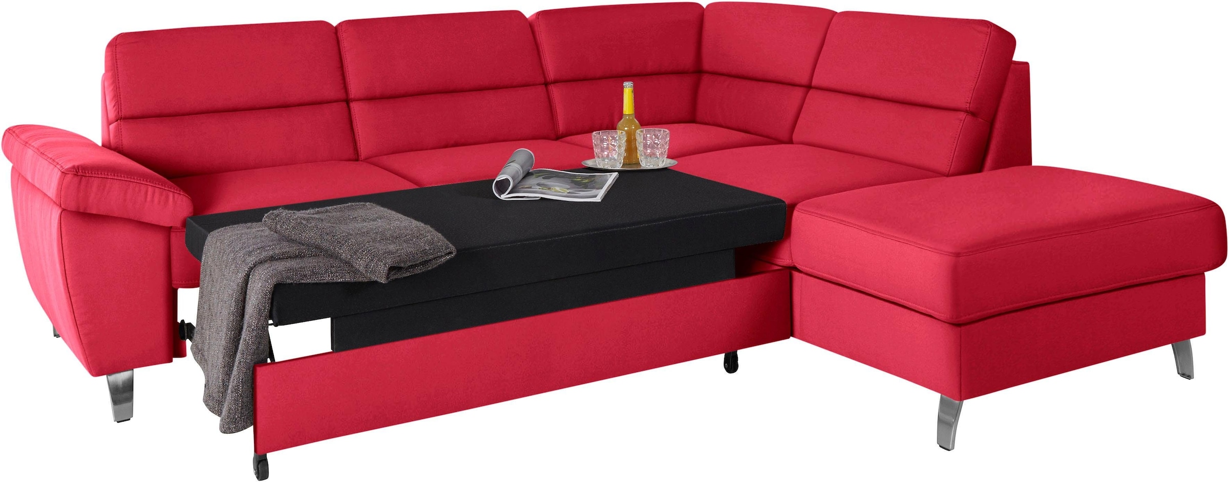 sit&more Ecksofa »Sorano L-Form«, wahlweise mit Bettfunktion und Bettkasten