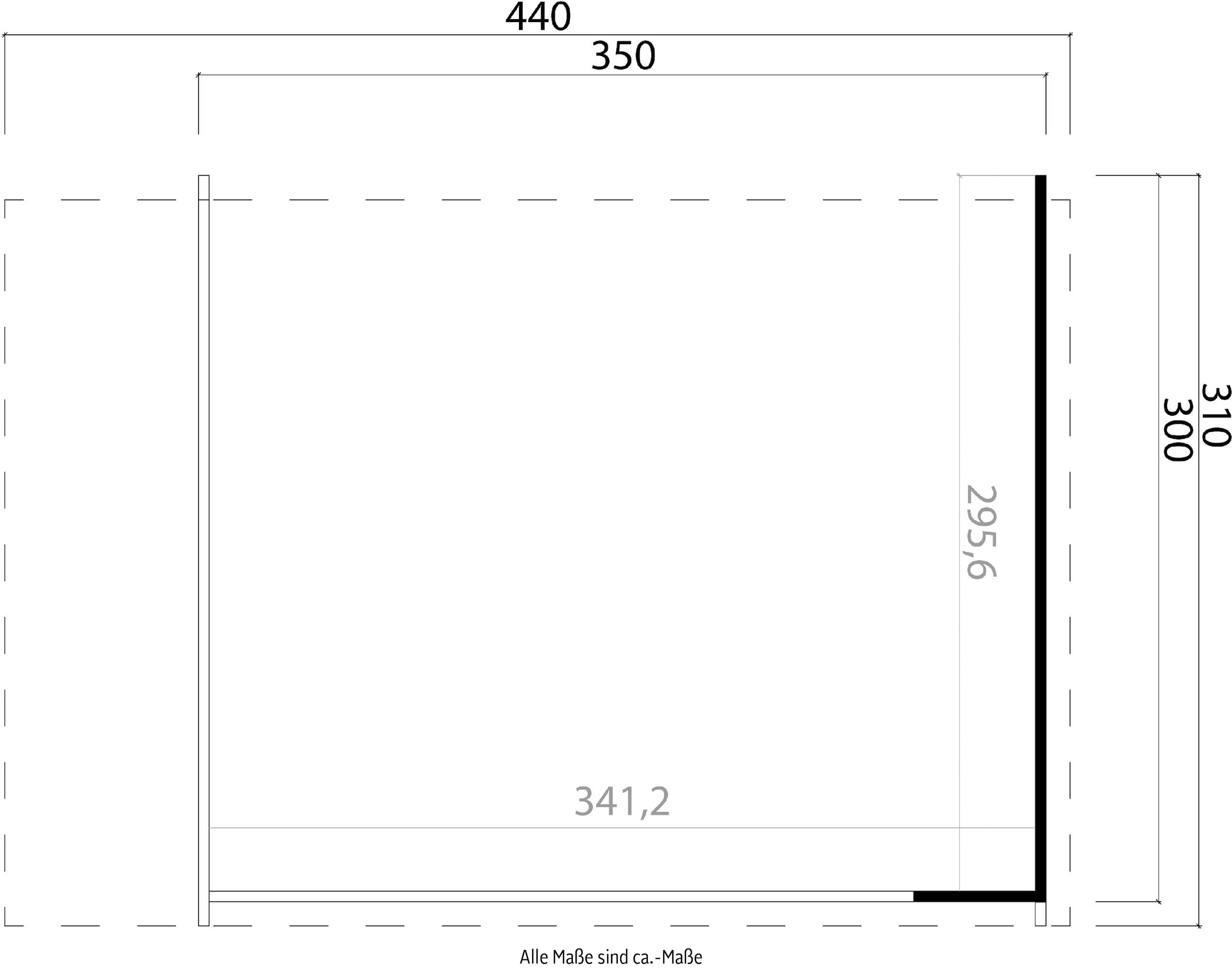 LASITA MAJA Gartenhaus-Anbaudach »für Gartenhaus Sicily 1 und 2« BxT 300x350 cm