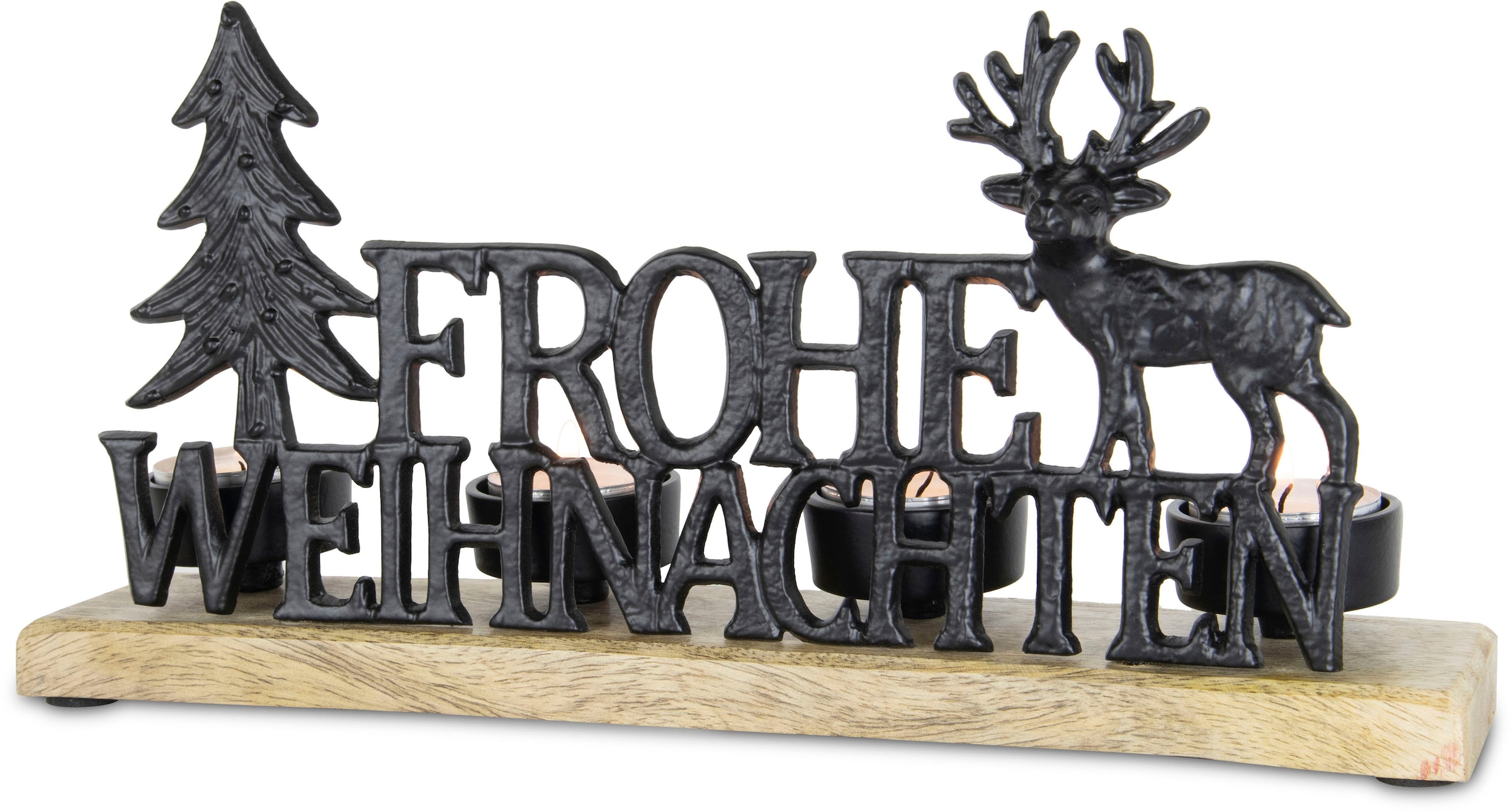 Kerzenhalter »Adventsleuchter Eivor, mit Schriftzug "Frohe Weihnachten"«, (1 St.),...