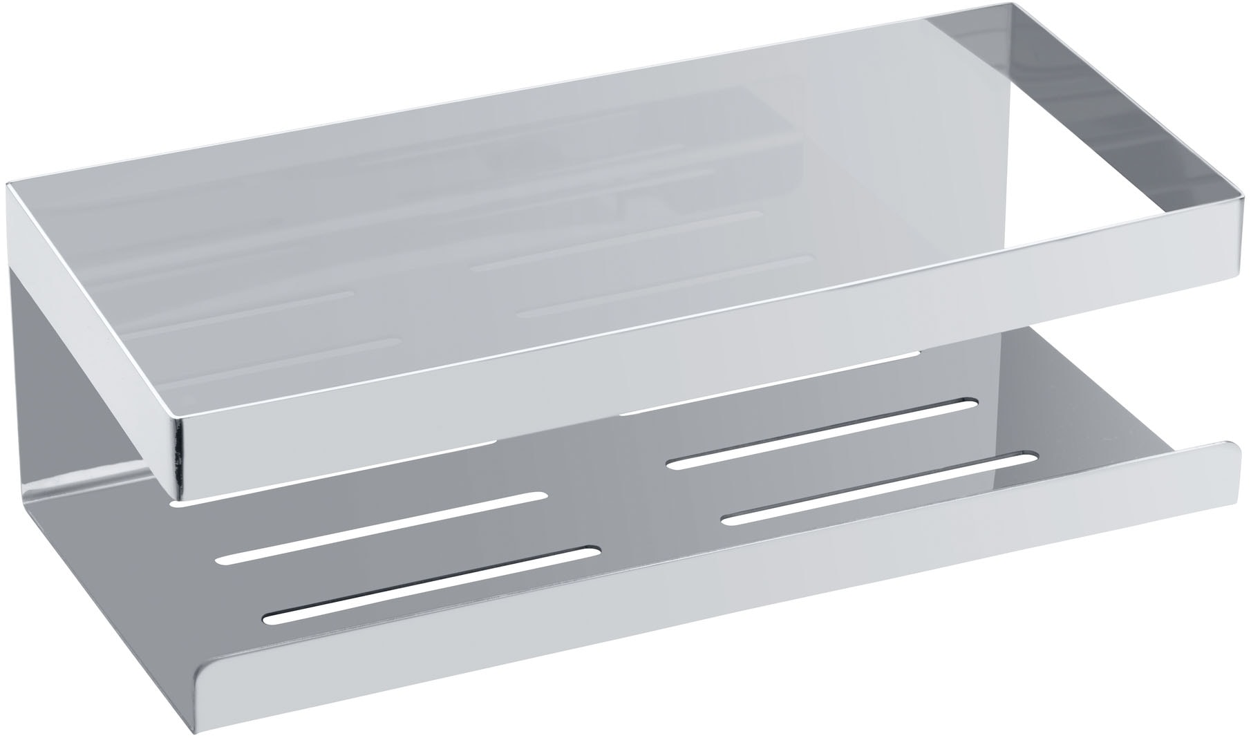 SCHÖNER WOHNEN-Kollektion Wandregal »»Meleto«« Ablage aus Edelstahl fürs Bad, Anbringung ohne Bohren mit Klebepad