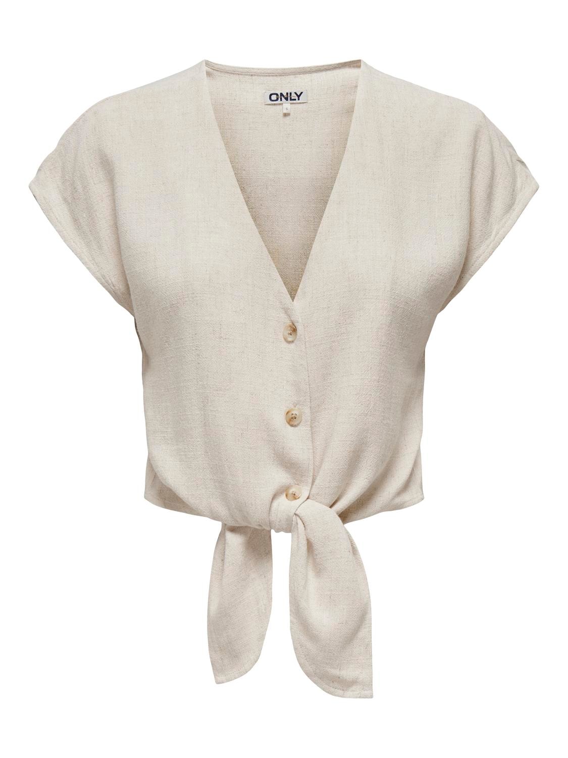 ONLY Kurzarmbluse »ONLSIESTA SS KNOT LIN BL SHIRT PNT NOOS«