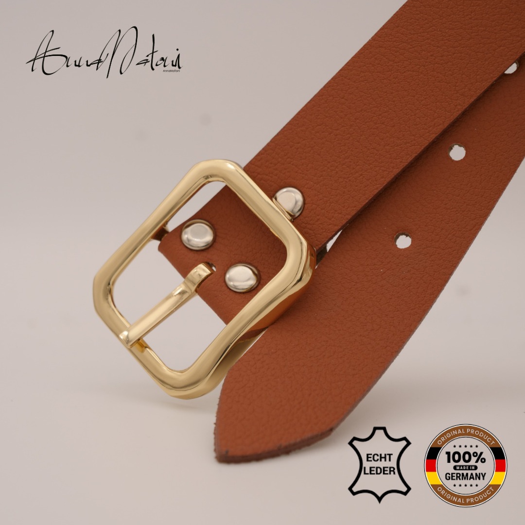 Ledergürtel ANNAMATONI "AnnaMatoni Ledergürtel Mali Ledergürtel Mali", Damen, Gr. TW95 - 110cm Gesamtlänge, braun (cognac 640), 100% Leder, Gürtel Ledergürtel 3