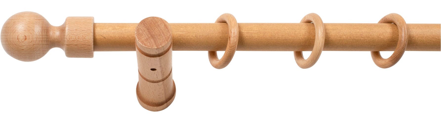 SN DECO GROUP Gardinenstange »Giro« 1 läufig-läufig Fixmaß 28 mm, Holz, verschiedenen Längen und Farben, Komplettset