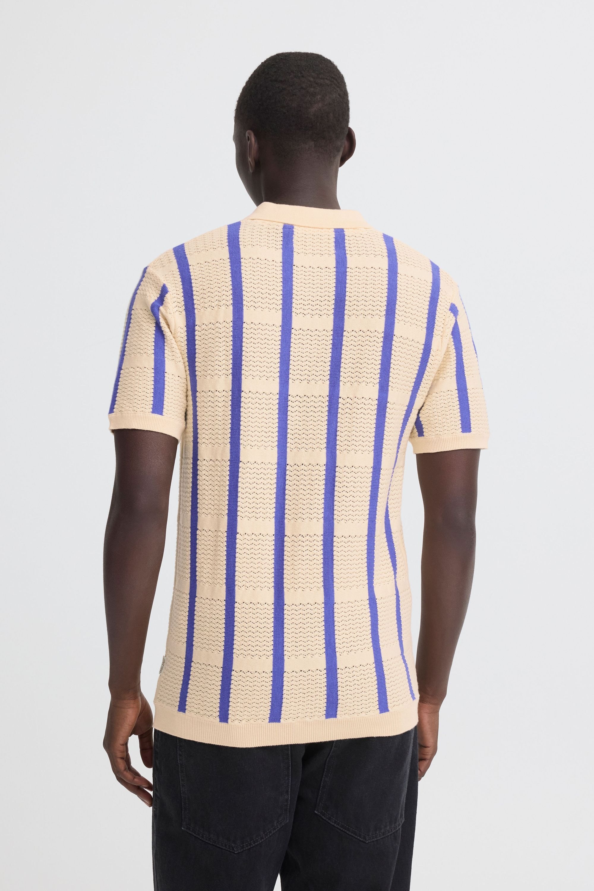 Blend Poloshirt »BHDarin Striped« Gestreiftes Feinstrick-Poloshirt mit Strickmuster