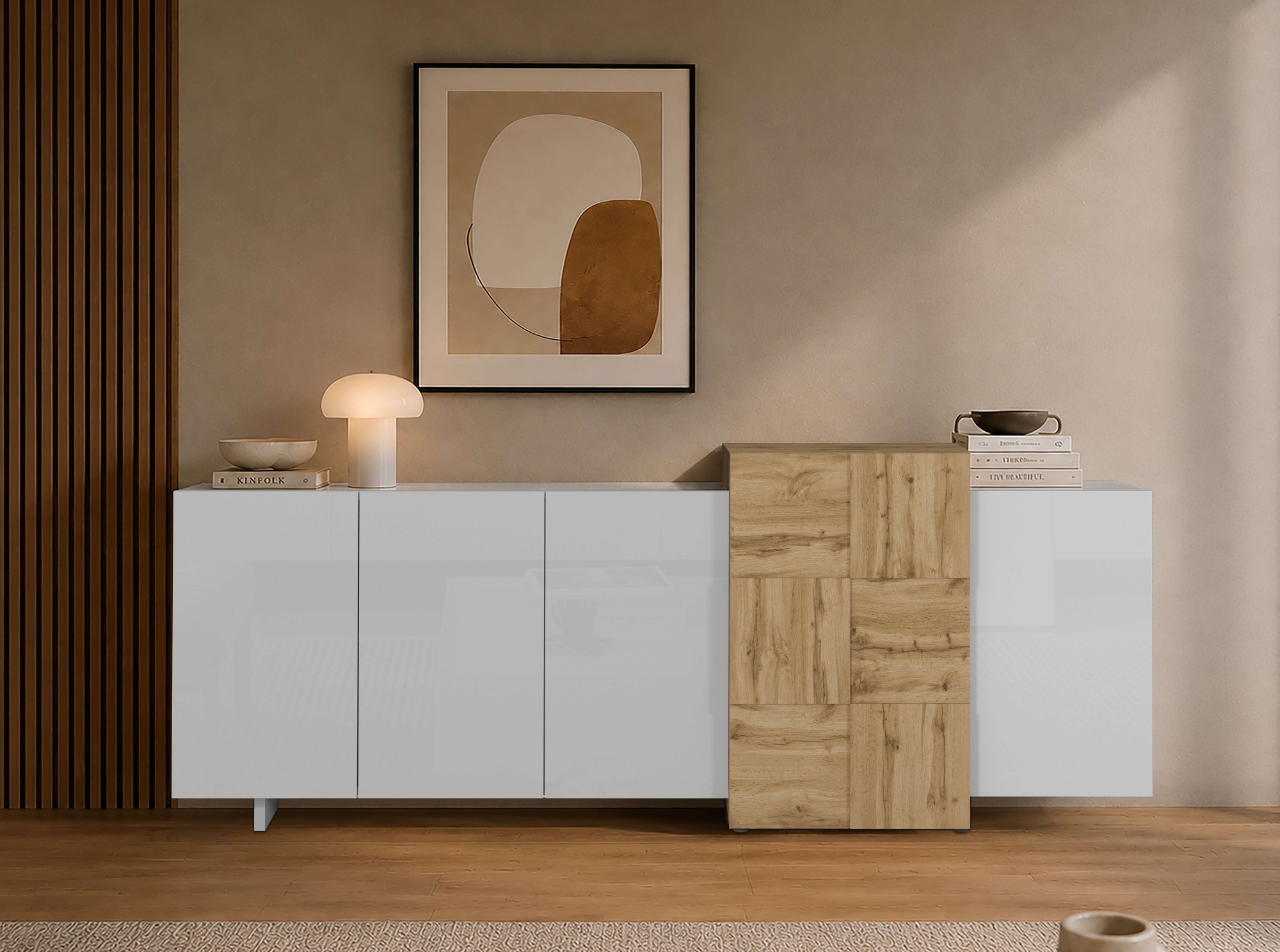 OTTO home Sideboard »Lowboard NEXOS,Lowboard,TV-Kommode,TV-Möbel,TV-Bank,« 1 Stk. tlg. Mit 5 Drehtüren, 8 geschlossenen Fächern, reversibel, B. 210 cm