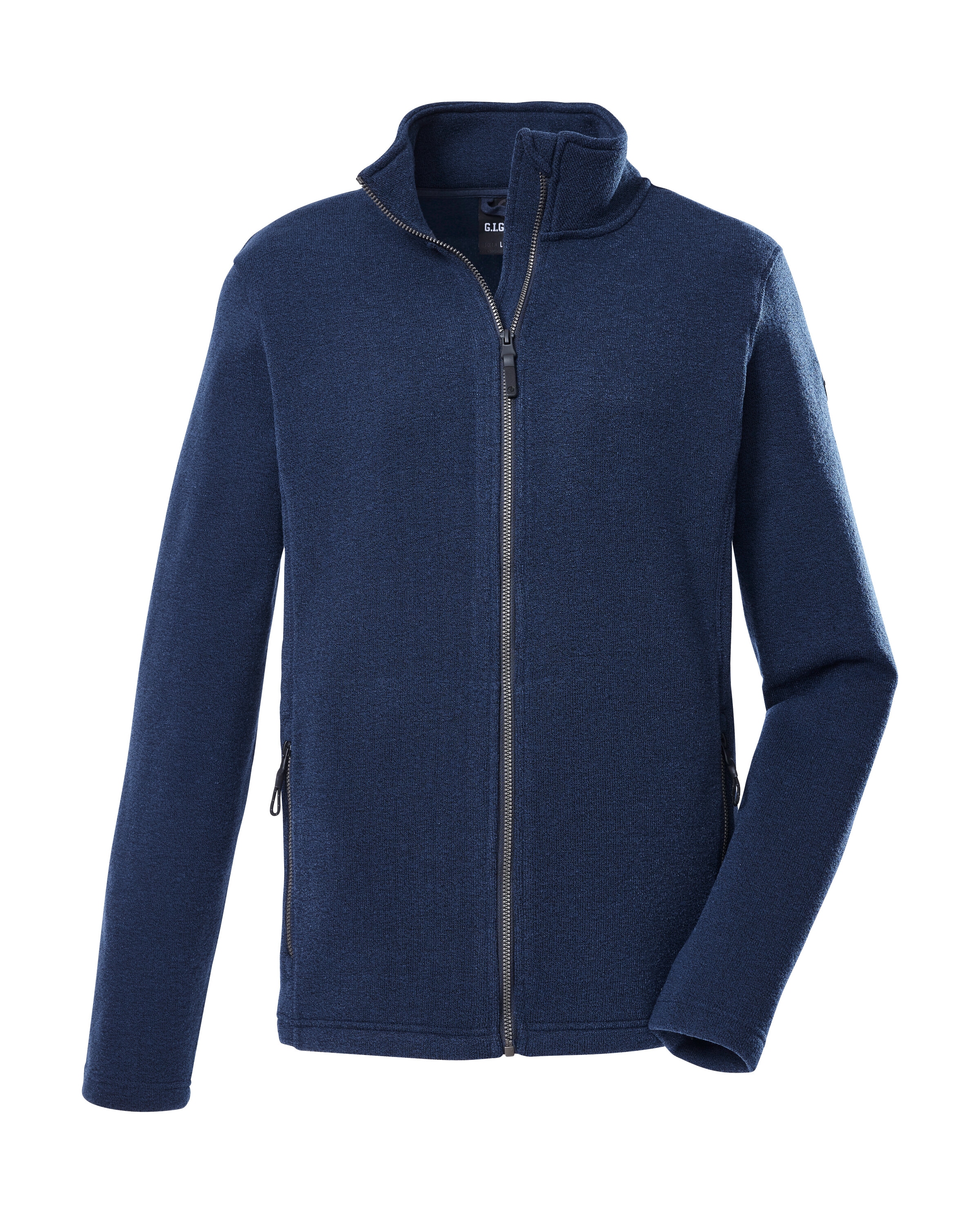 G.I.G.A. DX by killtec Fleecejacke "GW 81 MN KNTFLC JCKT" Strickfleecejacke, Melange-Optik, Zipper-Taschen, Kinnschutz