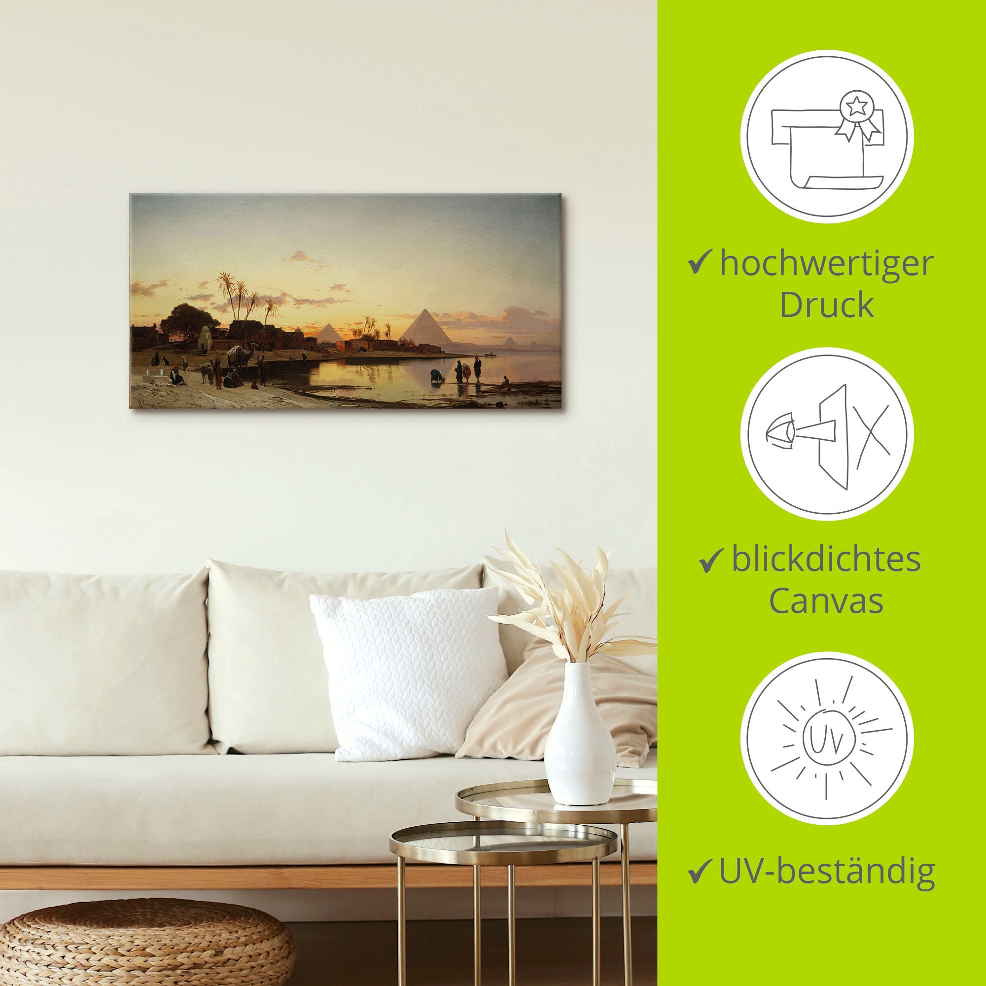 Artland Wandbild »Sonnenuntergang am Nil, Kairo.«, Afrika, (1 St.), als Leinwandbild, Poster in verschied. Größen