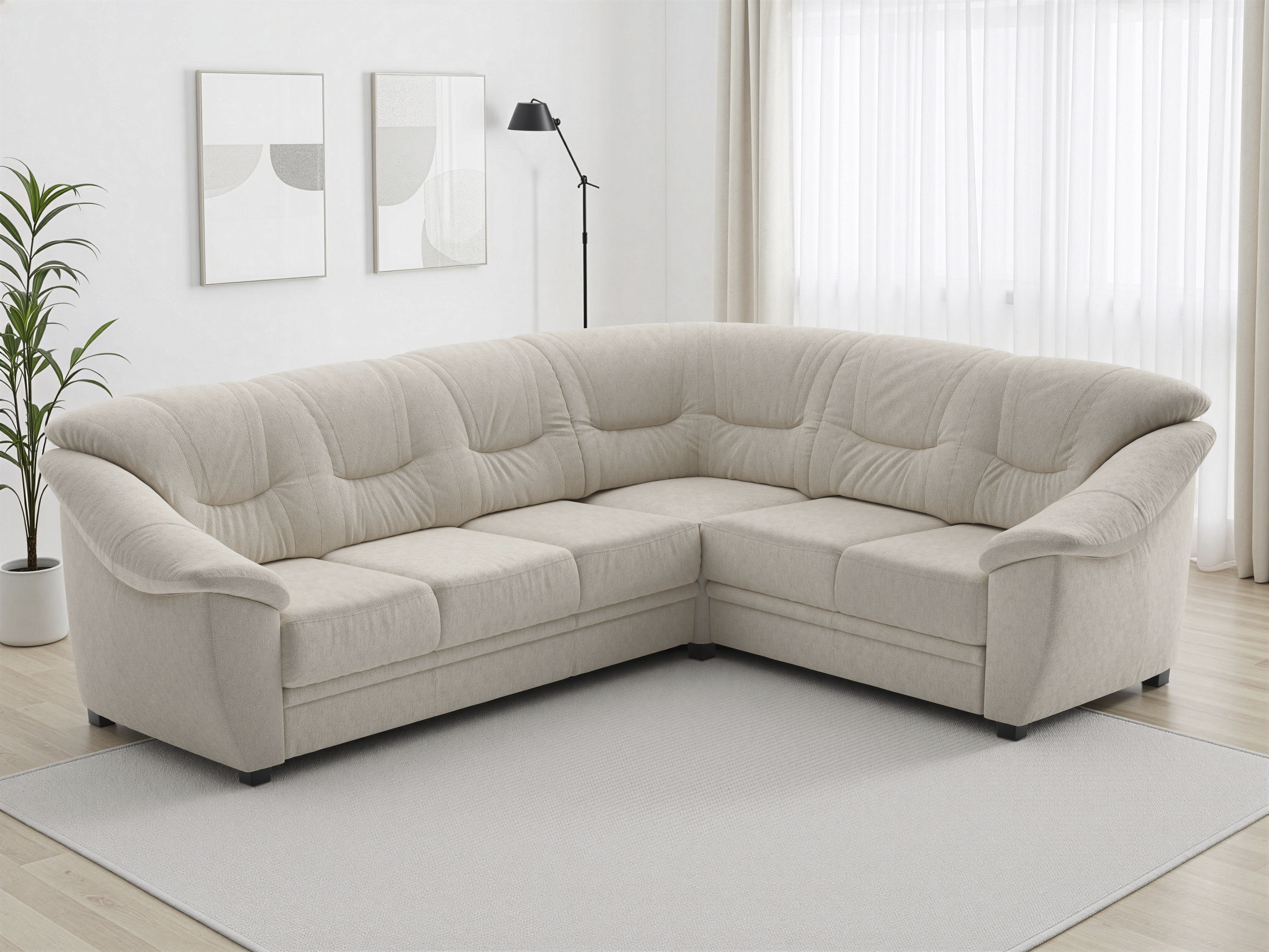 sit&more Ecksofa "Savona L-Form, B. 262 cm, Komfortsitz, Eckcouch mit Stoff- & Lederwahl" mit Schlaffunktion, Liegefl. 120x195 cm