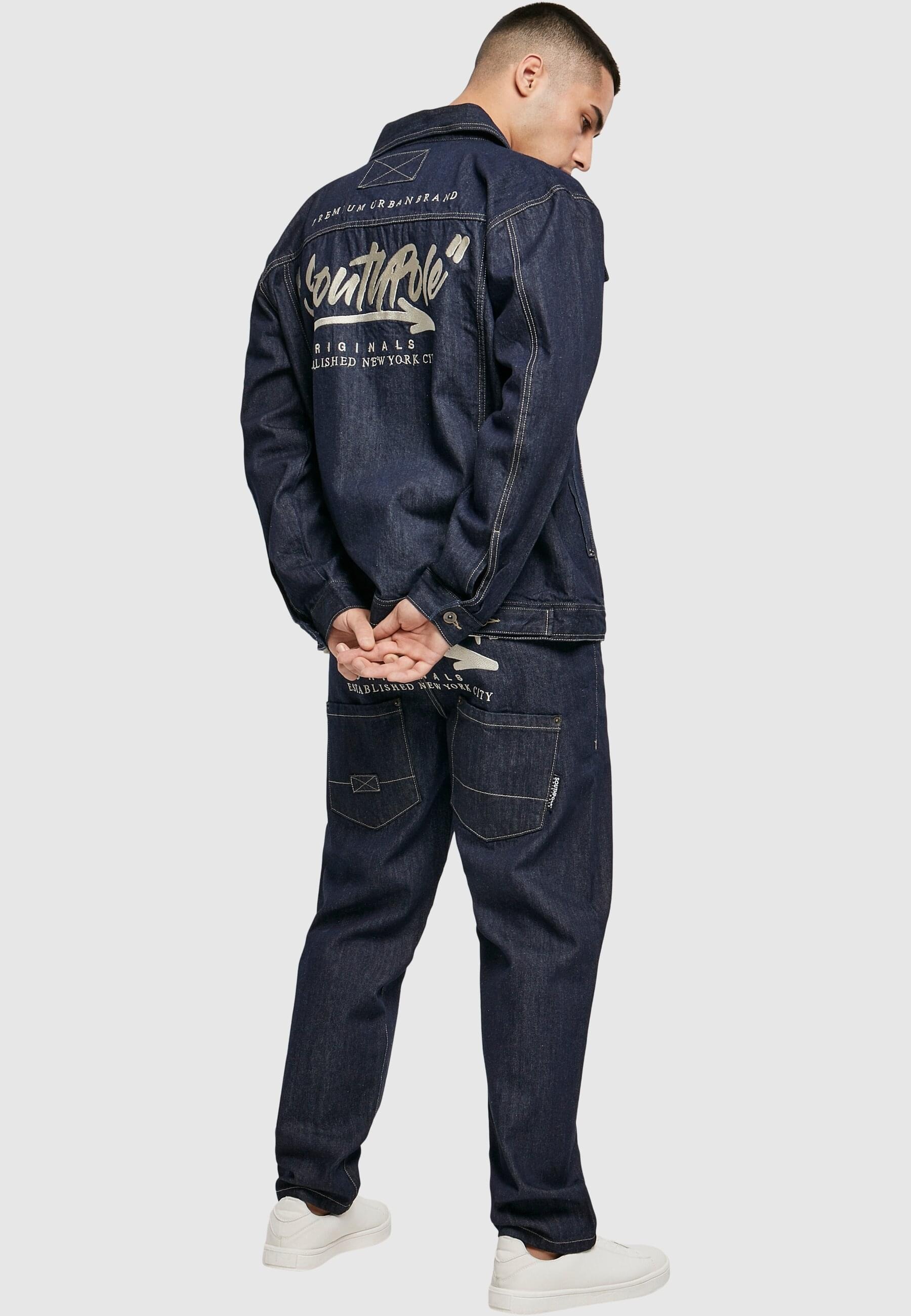 Southpole Allwetterjacke »Southpole Herren Southpole Script Denim Jacket«, (1 St.), ohne Kapuze