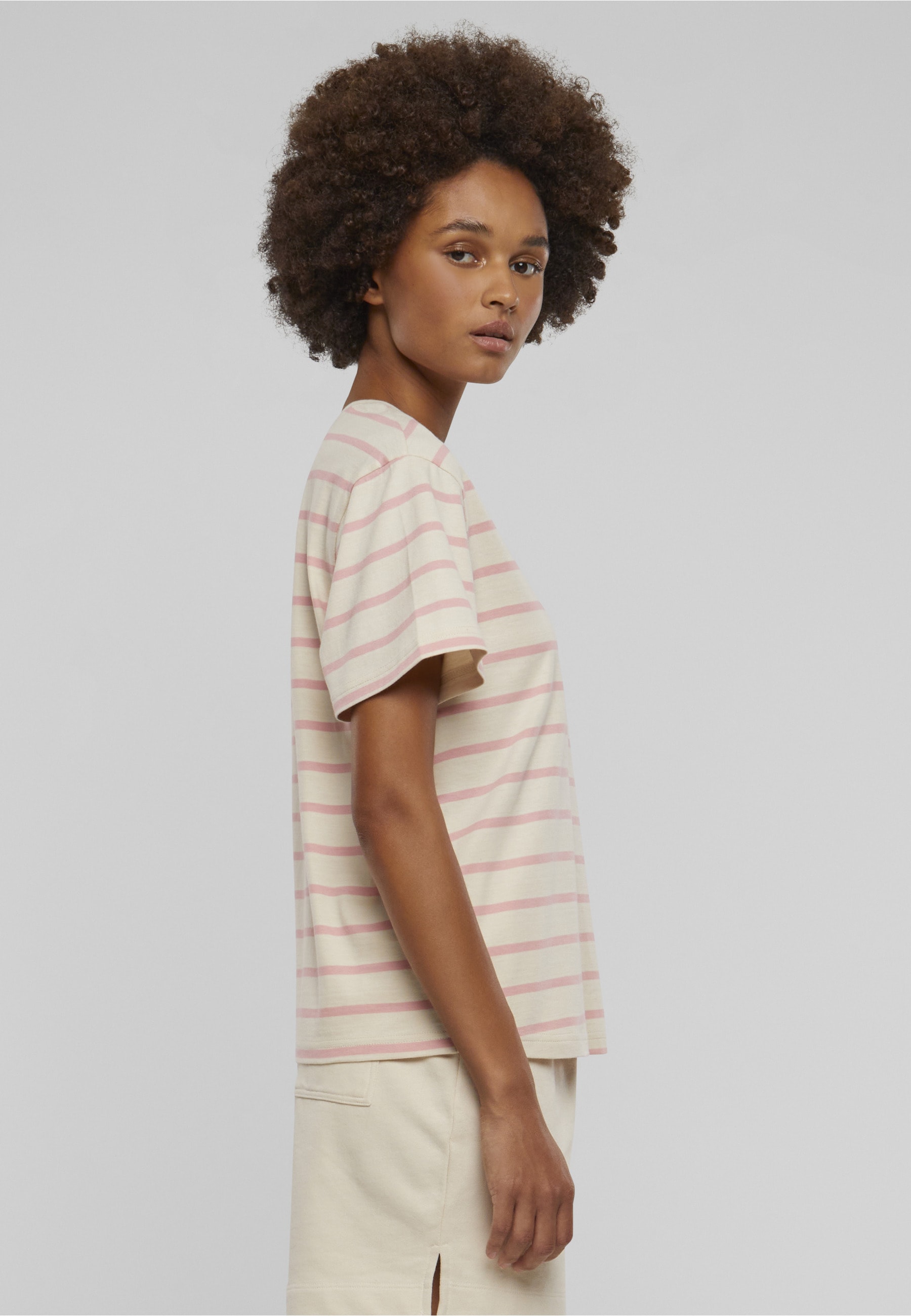 URBAN CLASSICS T-Shirt »Urban Classics Damen Ladies Striped Boxy Tee« 1 Stk.