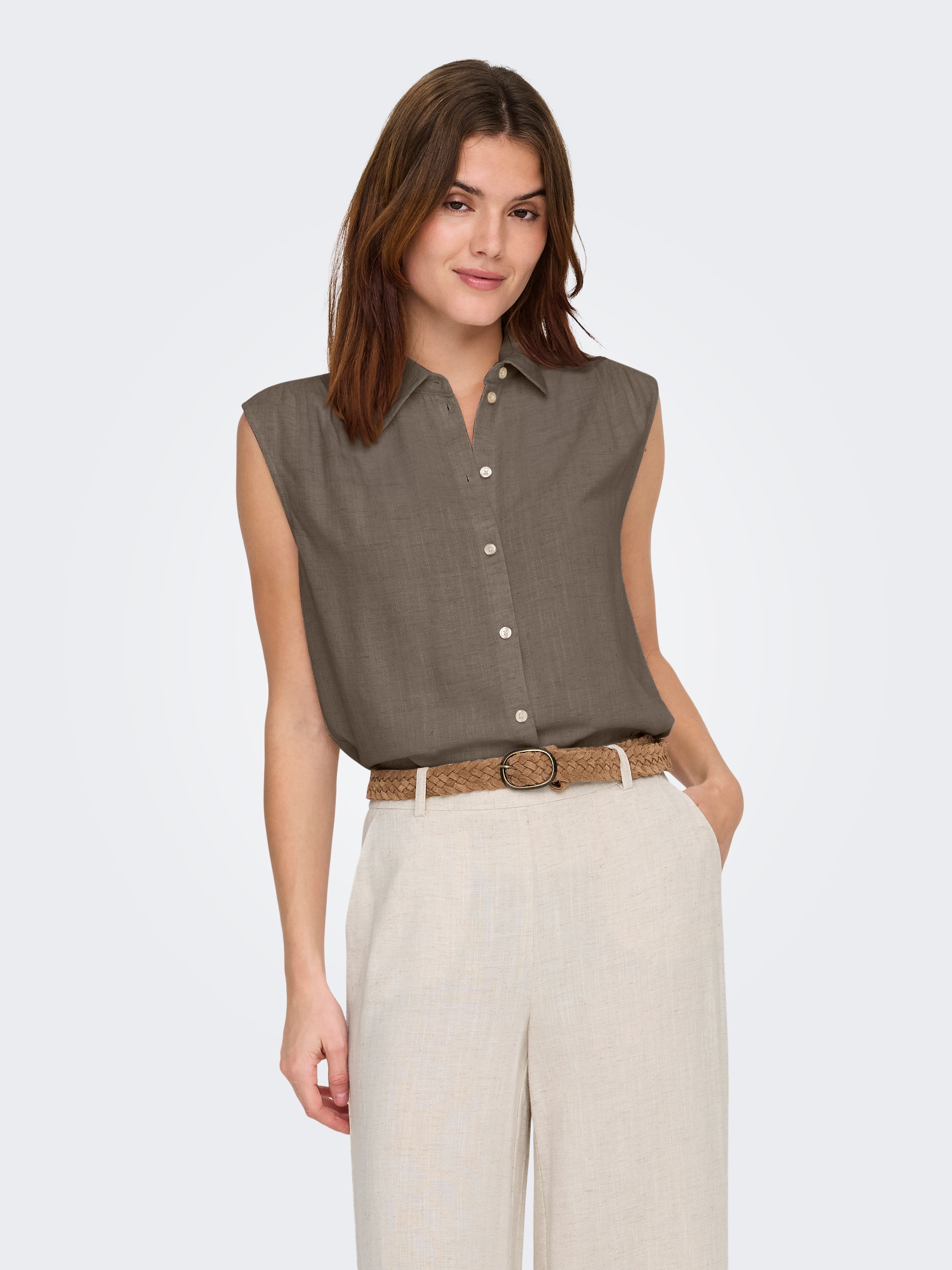 ONLY Blusentop "ONLSIESTA S/L LINEN BL SHIRT PNT NOOS" mit Leinen günstig online kaufen