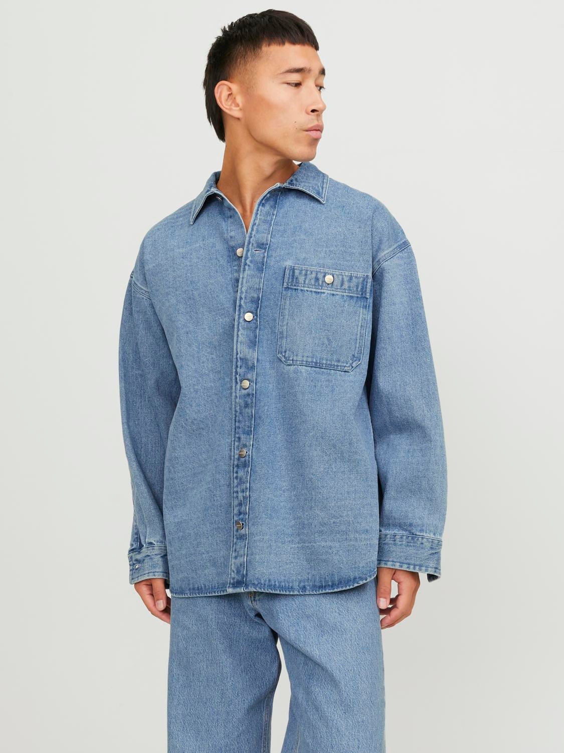 Jack & Jones Langarmhemd "JORSANTORINI DENIM OVERSHIRT LS SN" günstig online kaufen