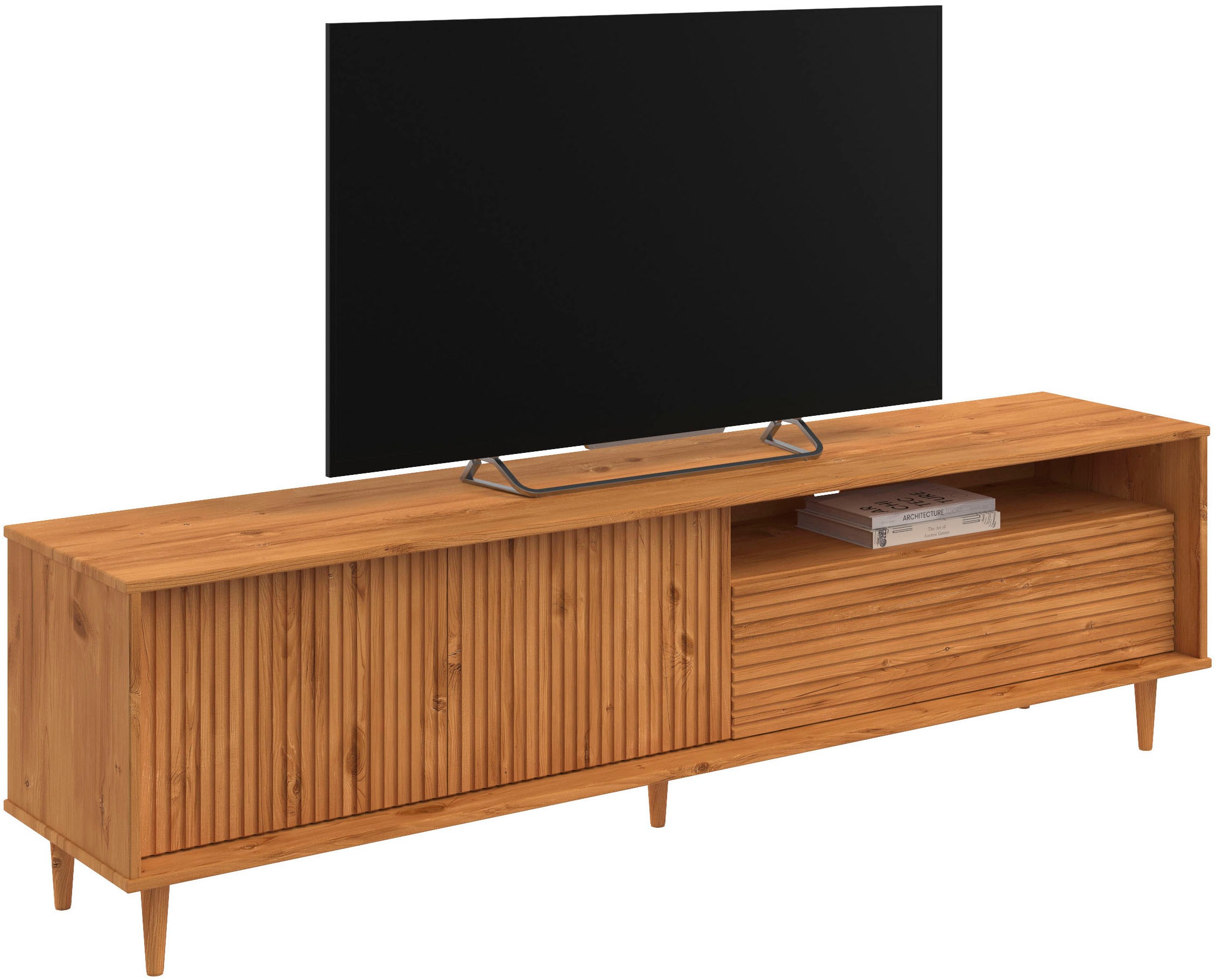 INOSIGN Lowboard "Malmedy", TV-Kommode aus massivem Kiefernholz, Push-to-op günstig online kaufen