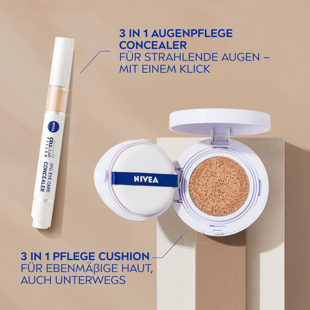 Nivea Foundation »CELLULAR Expert Finish 3in1 Pflege Cushion«, LSF 15, spendet Feuchtigkeit, ebenmäßigere Haut, mindert Fältchen.