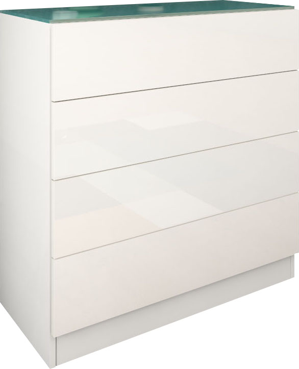 Schubkastenkommode »Vaasa«, Breite 76 cm, Glasoberboden