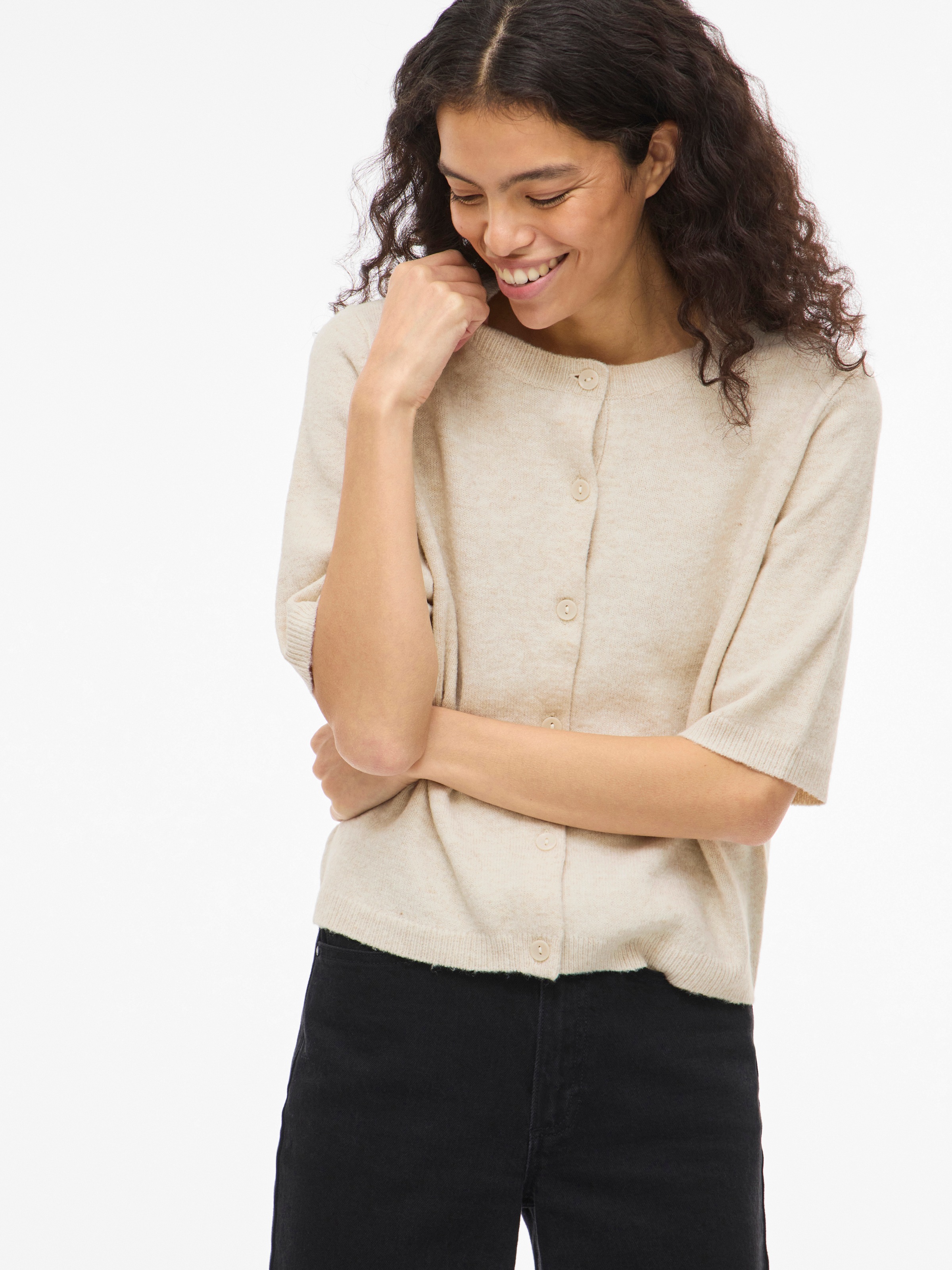 Thumbnail - Vila Strickjacke "VILIGA 2/4 O-NECK KNIT CARDIGAN - NOOS"