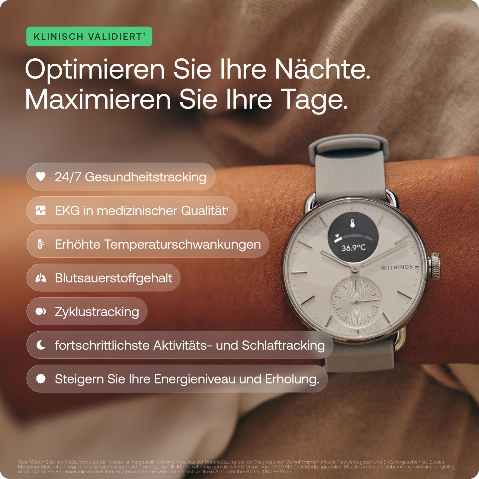 Withings Smartwatch »ScanWatch 2 42mm«(160)