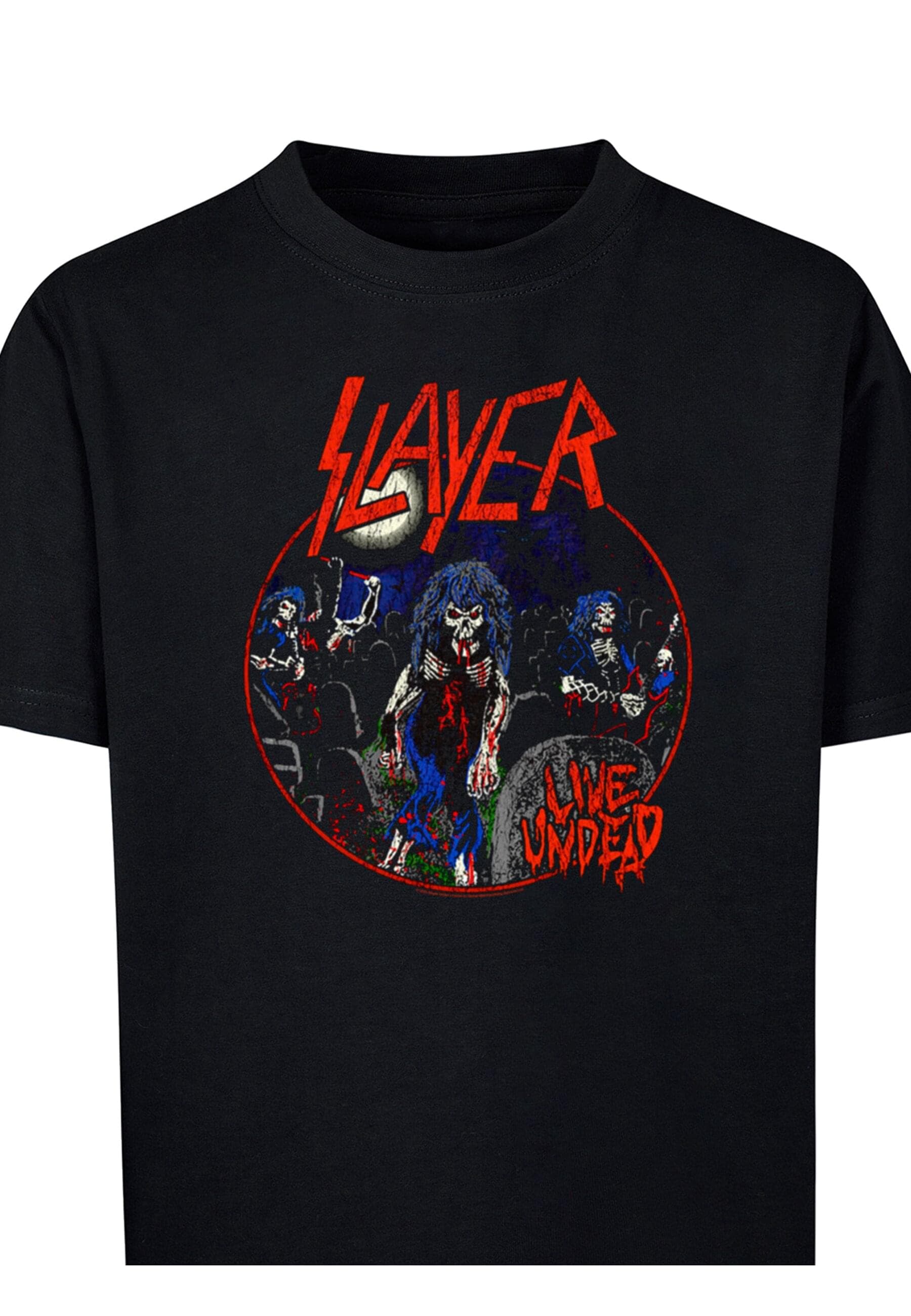 Merchcode T-Shirt »Merchcode Herren Kids Slayer - Live Undead Basic T-Shirt«, (1 tlg.)