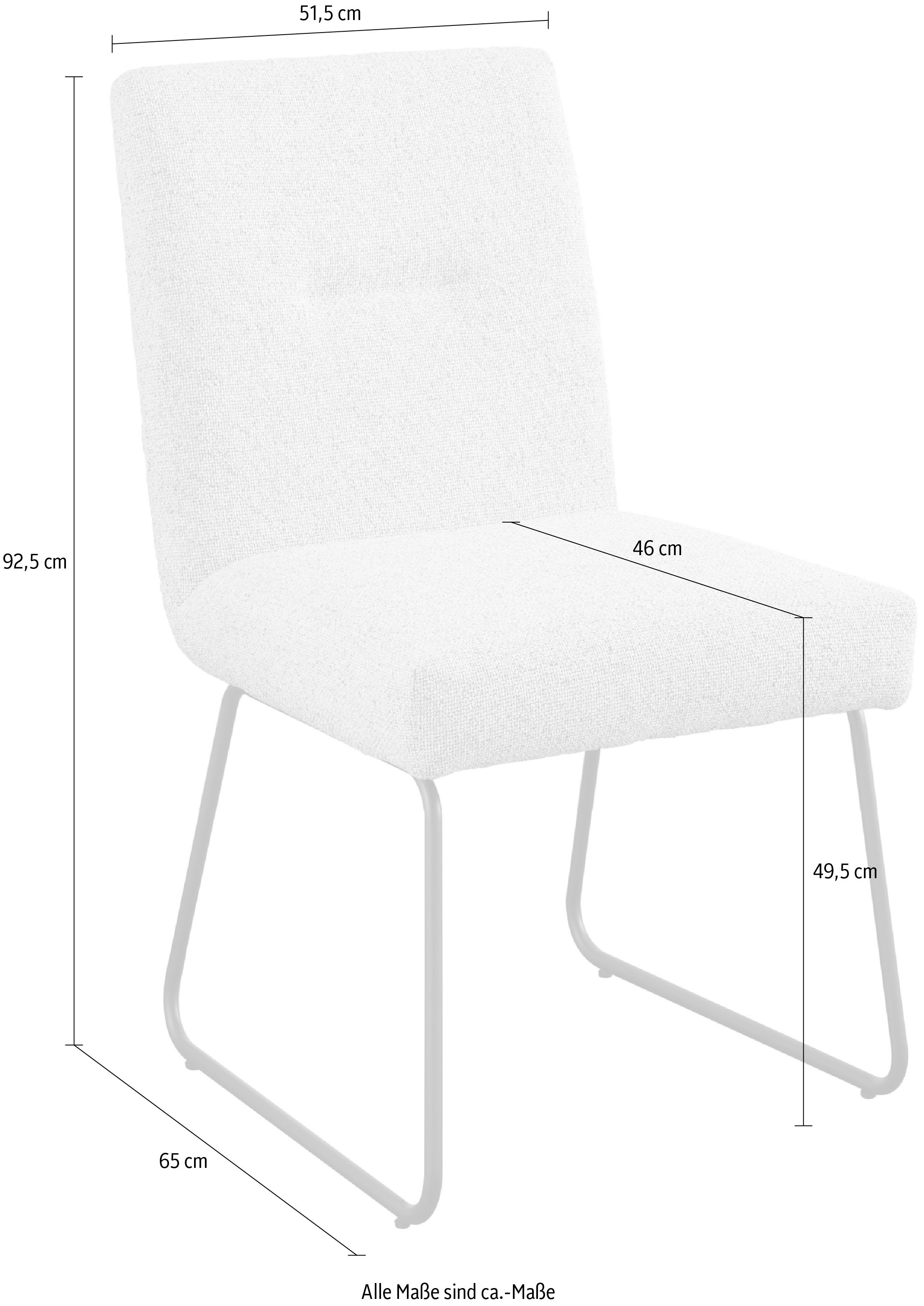 set one by Musterring Esszimmerstuhl »Tracy«, Webstoff, 2er-Set, Schlittengestell schwarz, Sitz aus Webstoff, B52 x T65 cm