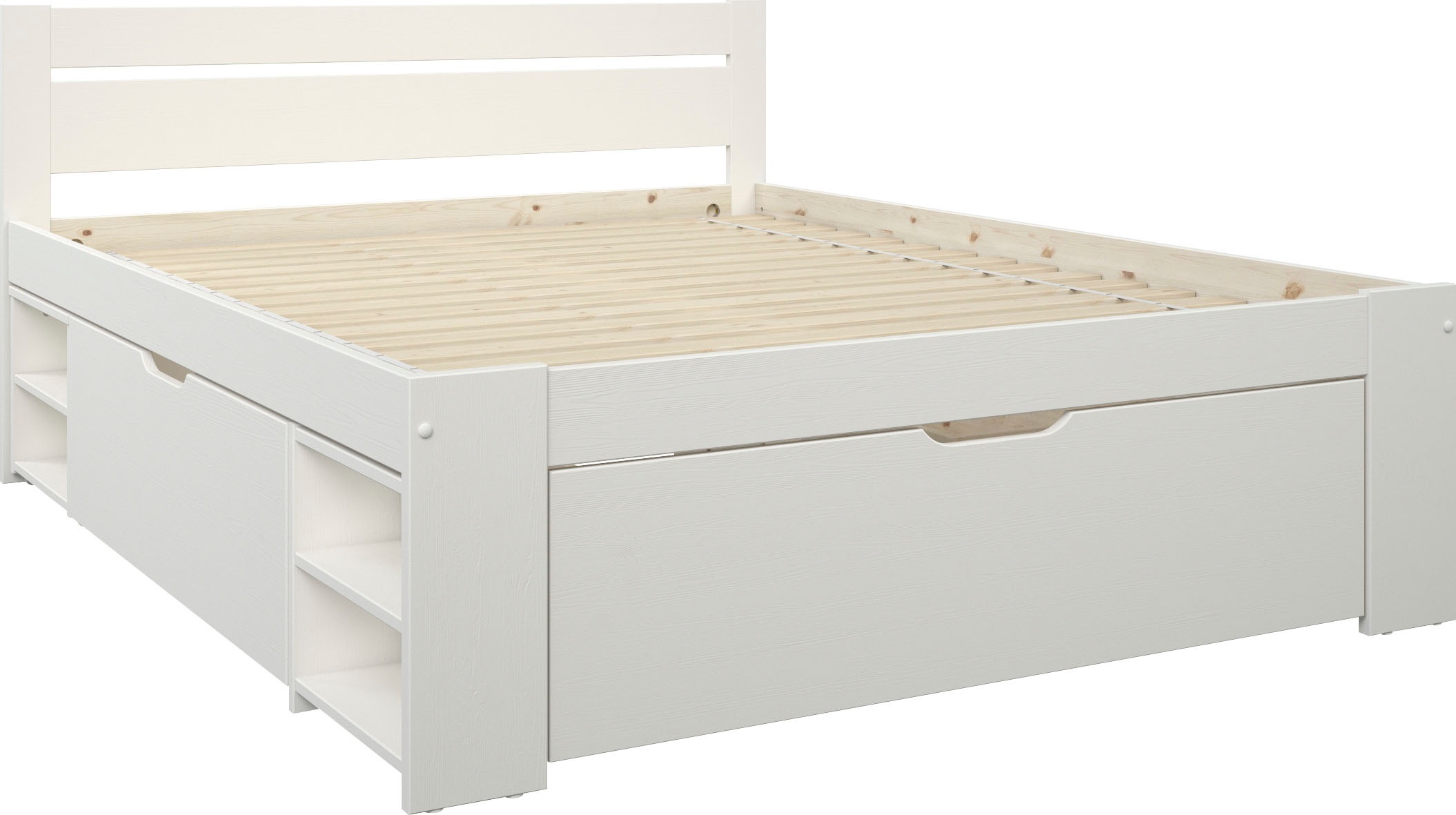 OTTO home Massivholzbett ""HANNES " mit Schubladen und Regalen, Nachtschran günstig online kaufen