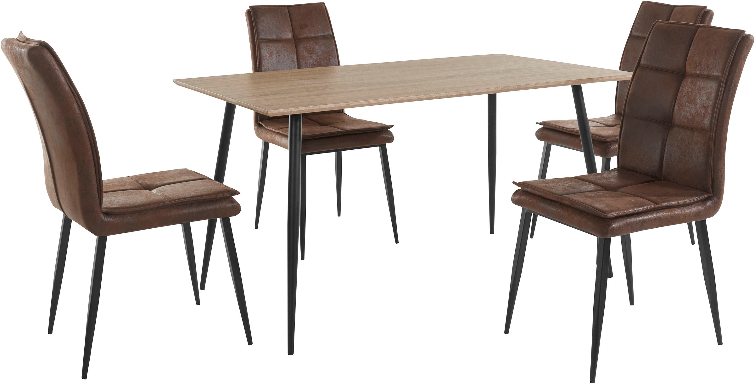 OTTO home Essgruppe "Dino + Lima" 5 Stk. tlg. Set, 5-tlg, Tisch in Eiche Op günstig online kaufen