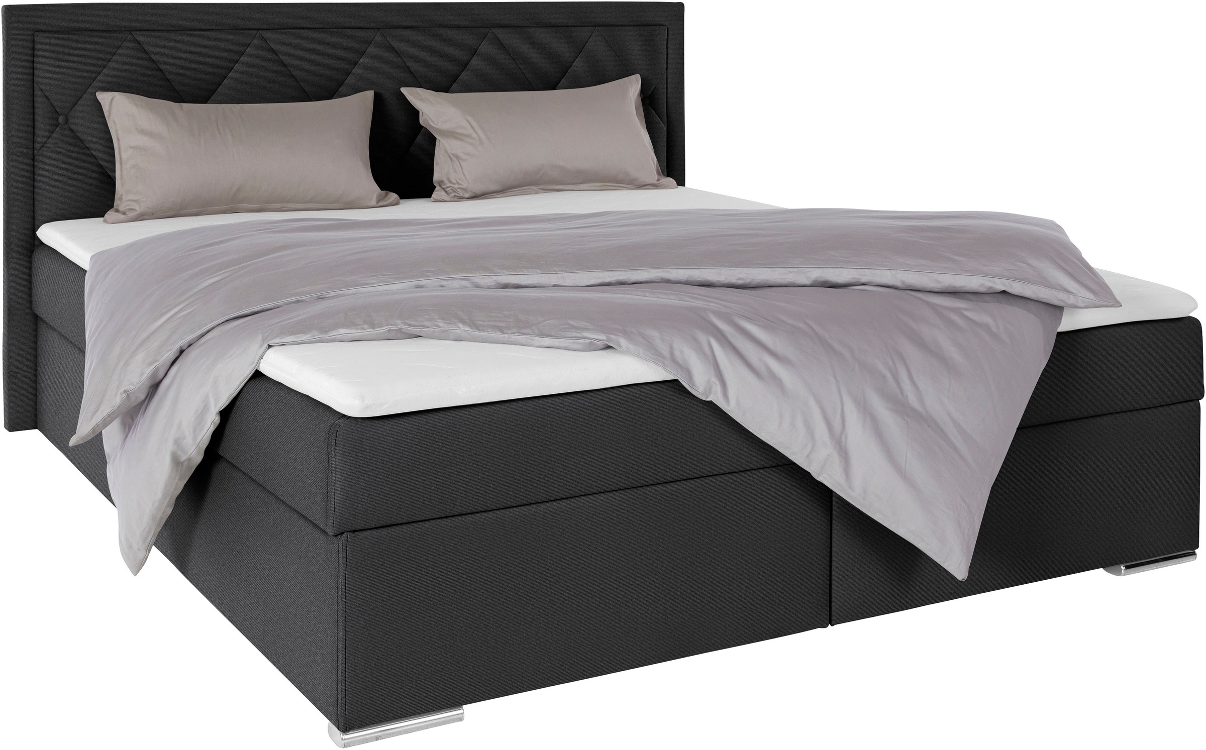Leonique Boxbett »Alfie, Bestseller, wahlweise mit Bettkasten«, mit Knopfheftung im Kopfteil, H2, H3 und H4 wählbar