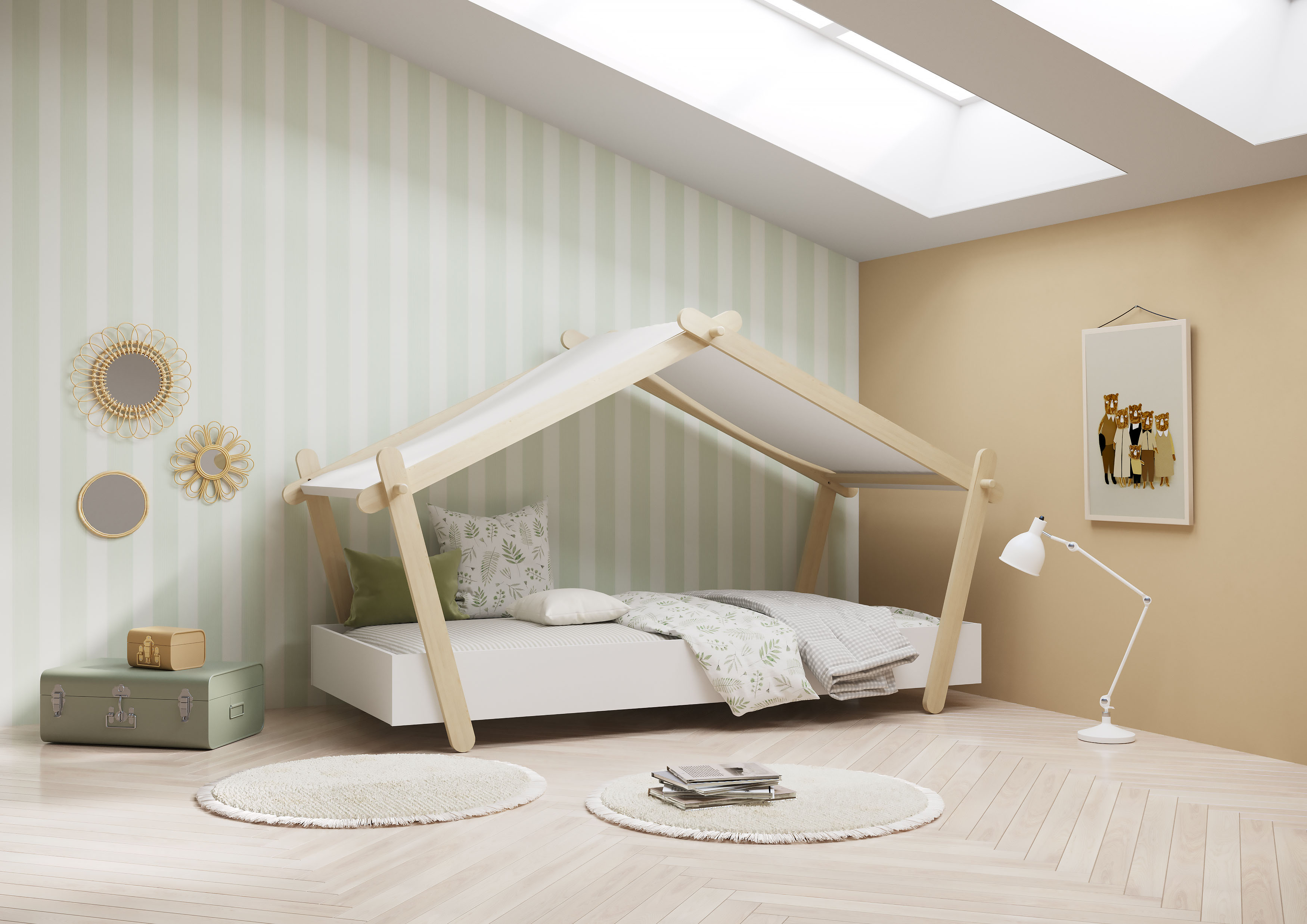 Thumbnail - Demeyere GROUP Kinderbett "Lodge", Bett in der Hausform
