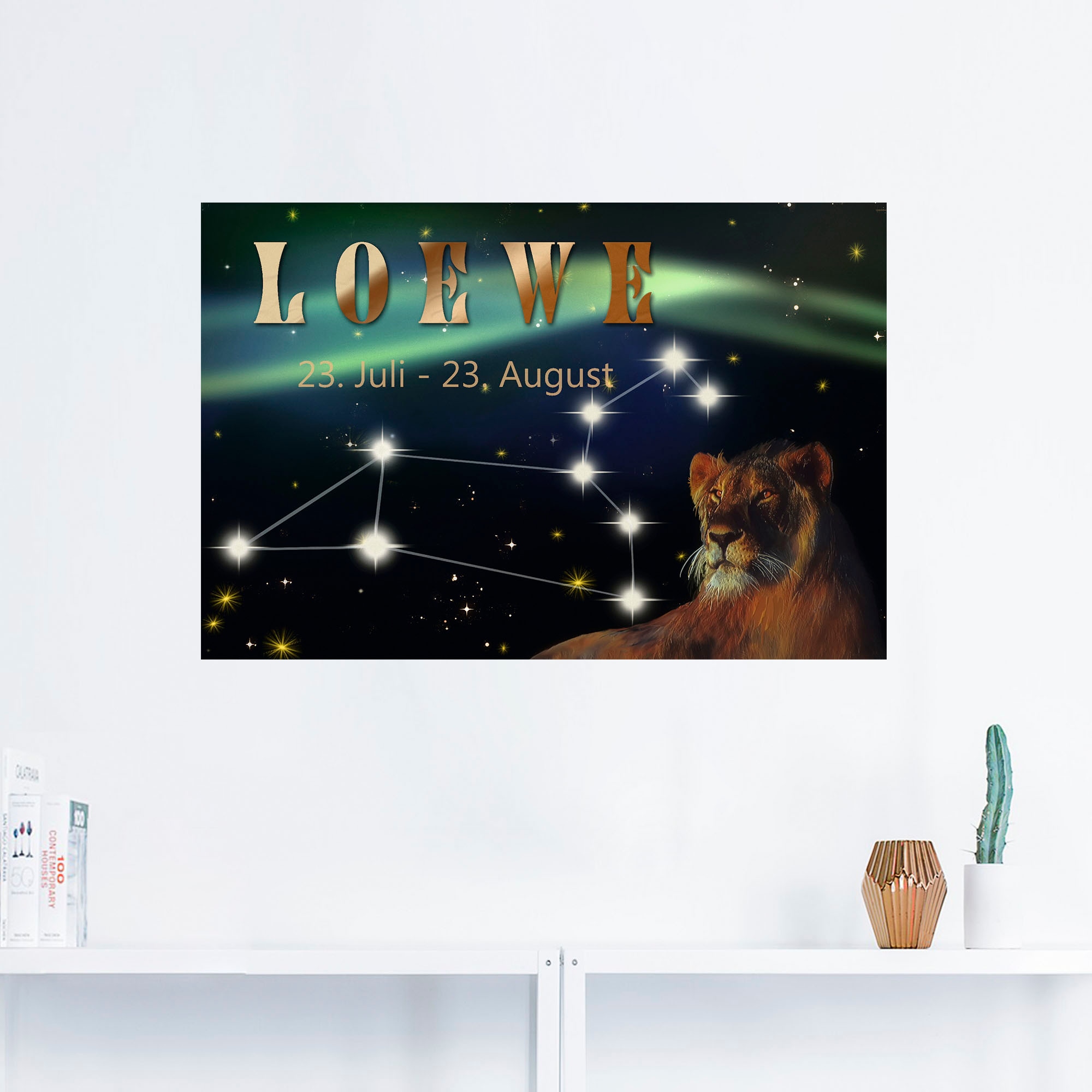 von Wandaufkleber Löwe«, in Alubild, Artland kaufen Sternzeichen, (1 Bilder versch. als - oder Leinwandbild, Wandbild Poster Größen »Sternzeichen BAUR St.), |