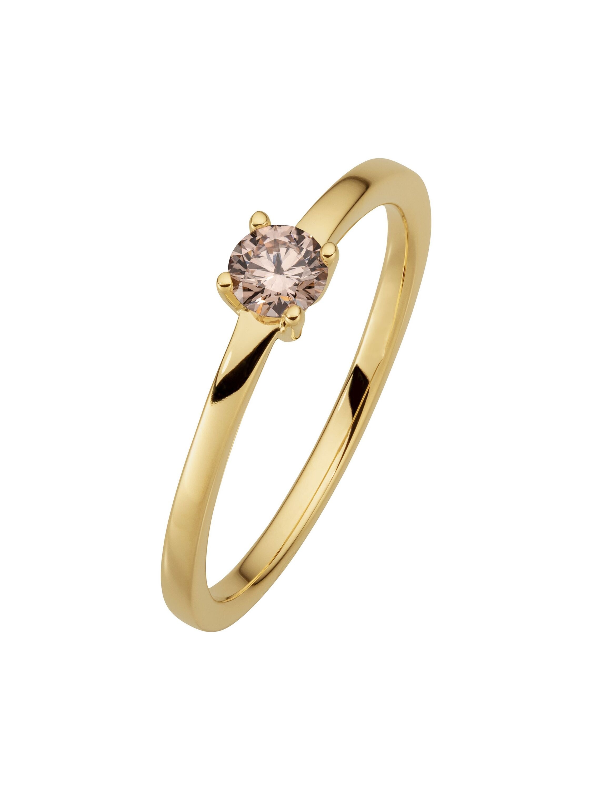 Orolino Fingerring »585/- Gelbgold glanz 1 Brill. 0,25ct. braun«