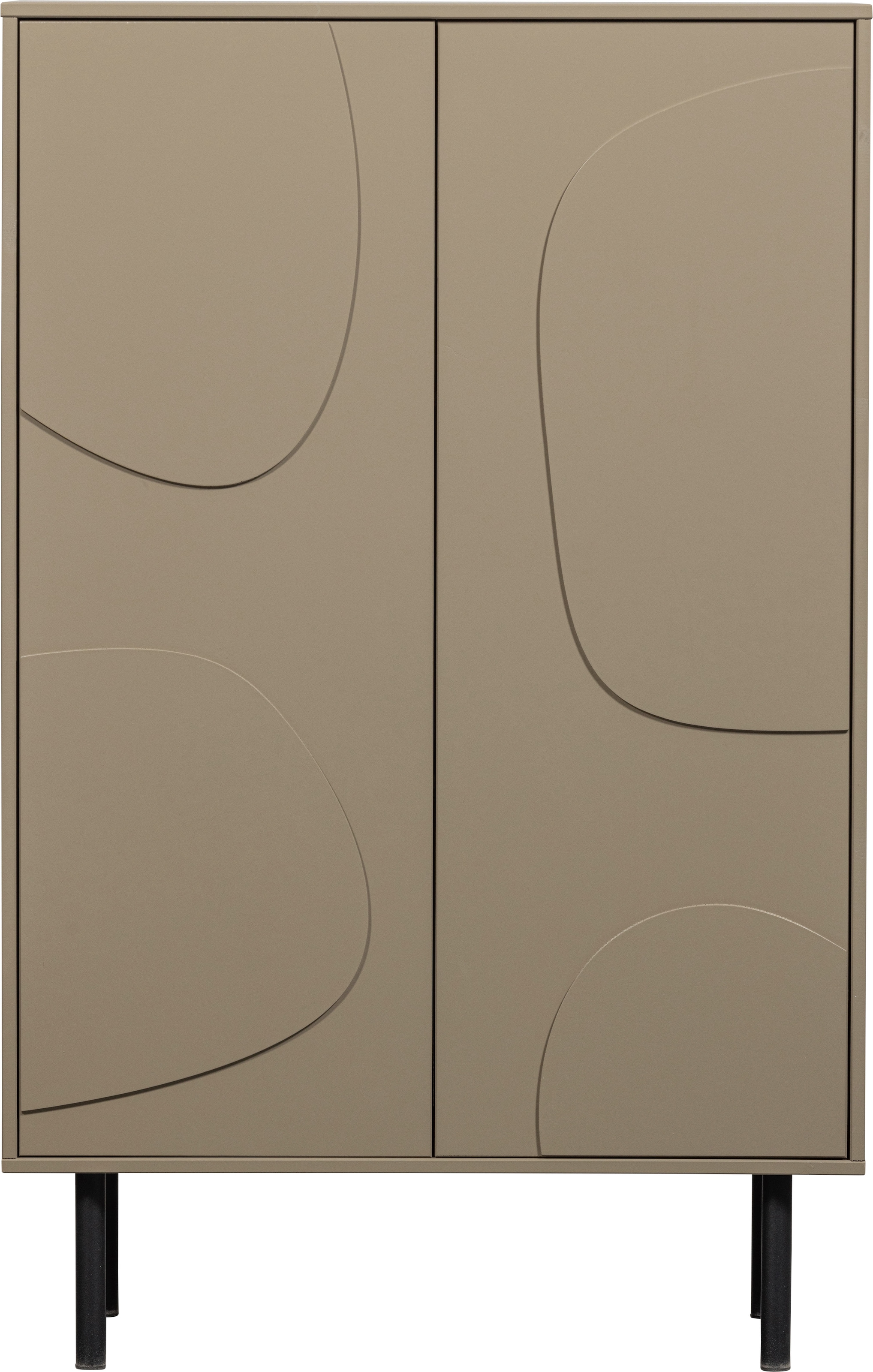 WOOOD Highboard »Cadiz Midi-Schrank«, Hochkommode mit verspielt verzierten Türen, Breite 85 cm/Höhe 135 cm