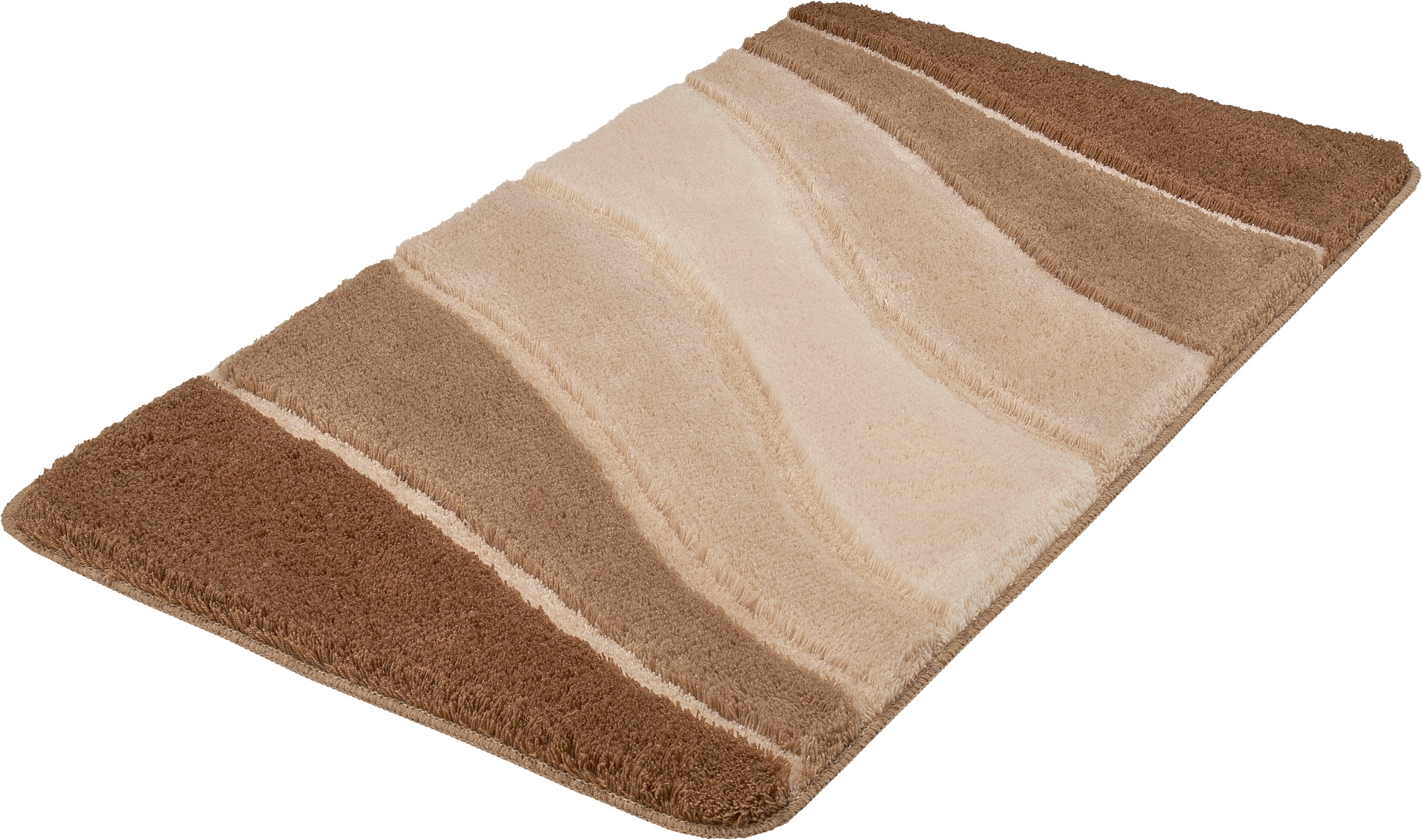 Badematte KLEINE WOLKE, H:21mm, grau, Kunstfaser, Badematten, "Ocean, Badvorleger, Badezimmer Teppich", Badteppich, Wellen Design, mit Farbverlauf,