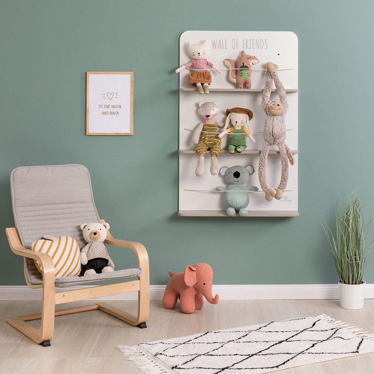 MUSTERKIND Wandregal "Plüschtier-Regal Picea, warmgrau/weiß" aus Holz günstig online kaufen