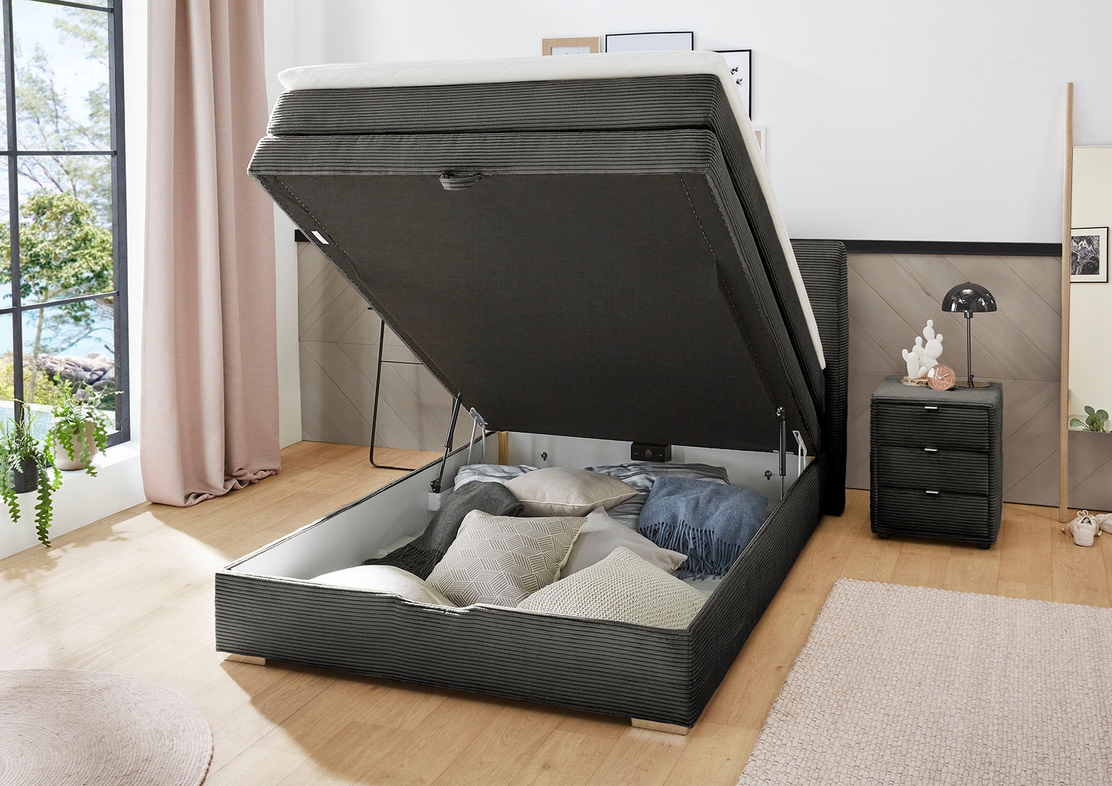 Jockenhöfer Gruppe Boxspringbett »Amelie«, mit Bettkasten und Topper, erhältlich in 120 & 140cm Breite