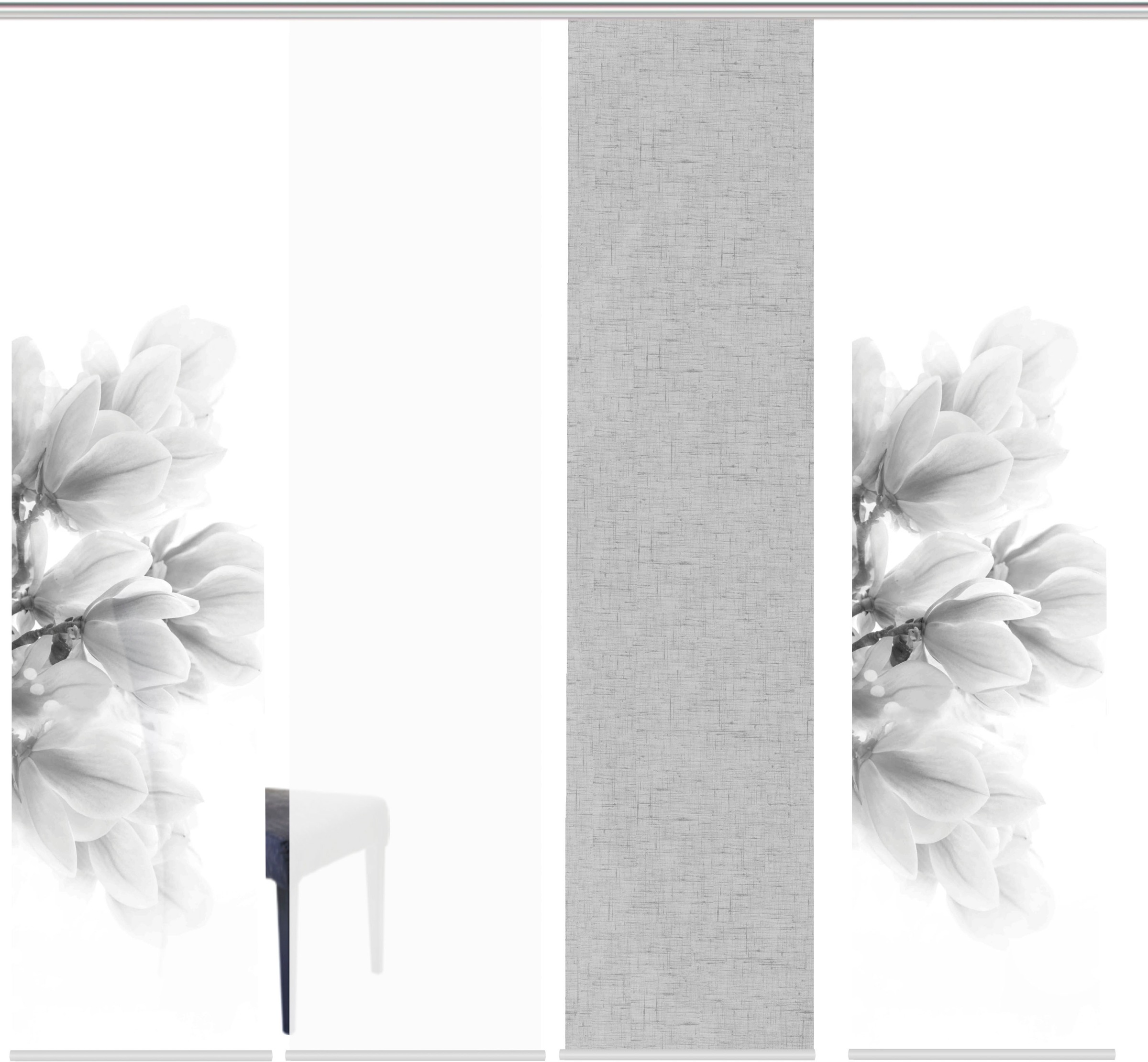 HOME WOHNIDEEN Schiebegardine "KESSI 4er SET" Paneelwagen 4 Stk. tlg. Schie günstig online kaufen