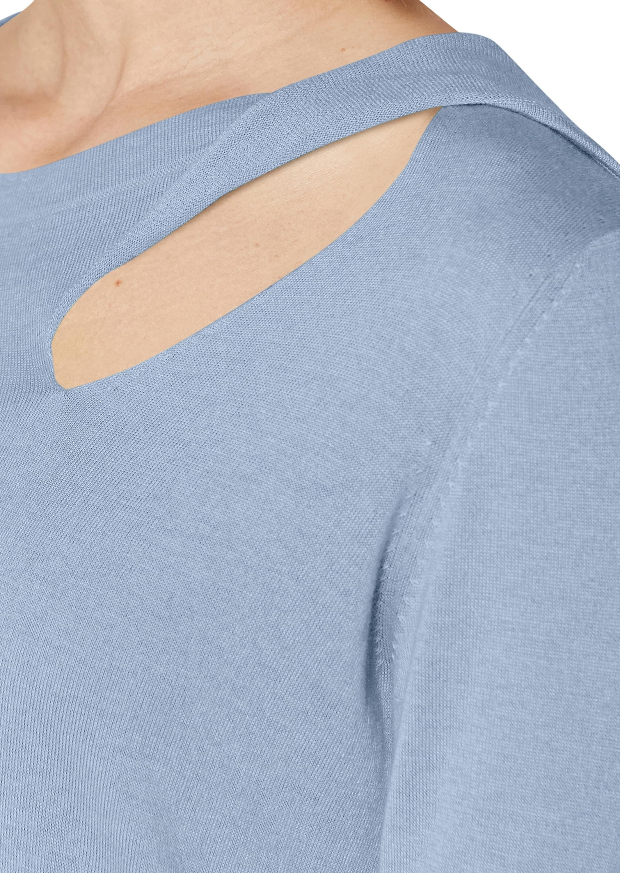 MADELEINE Longpullover »Pullover Feinstrick-Pullover mit 3/4-Ärmeln und Cut-out«