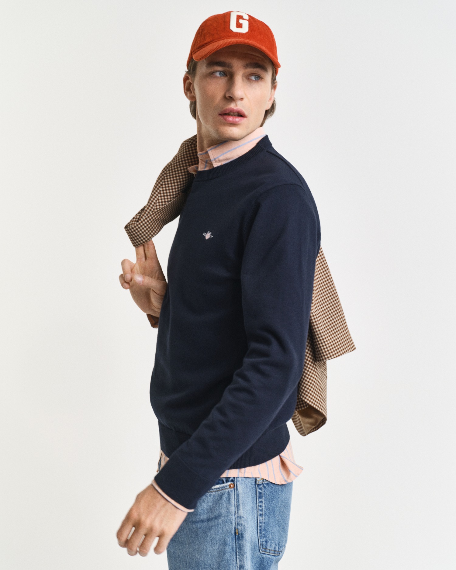 Gant Rundhalspullover "CLASSIC COTTON C-NECK" Premium Strickpullver aus wei günstig online kaufen