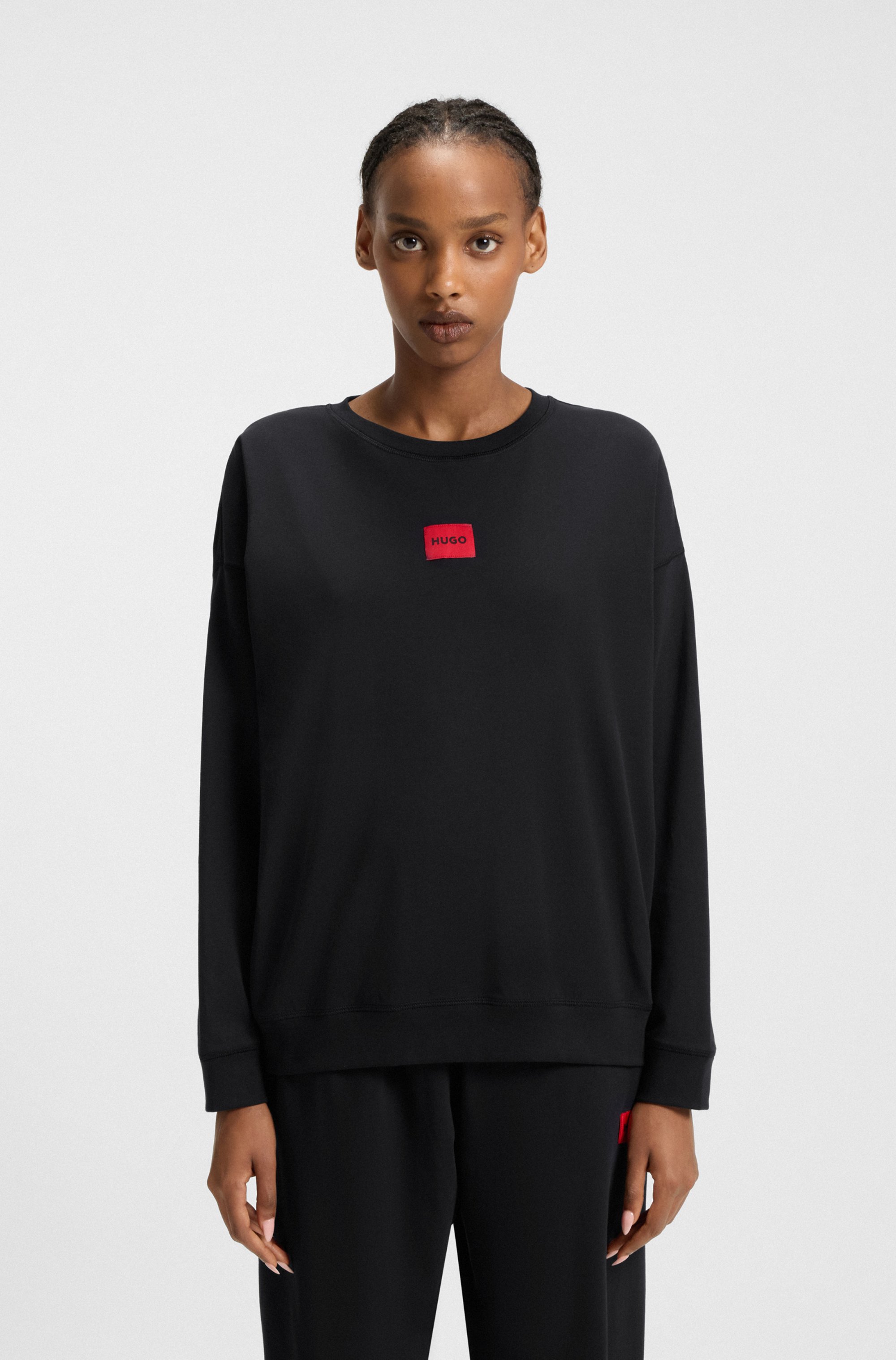 Thumbnail - HUGO Underwear Pyjama Set, 2 Stk. tlg., Rundhalsausschnitt, Regular fit, Logo-Label