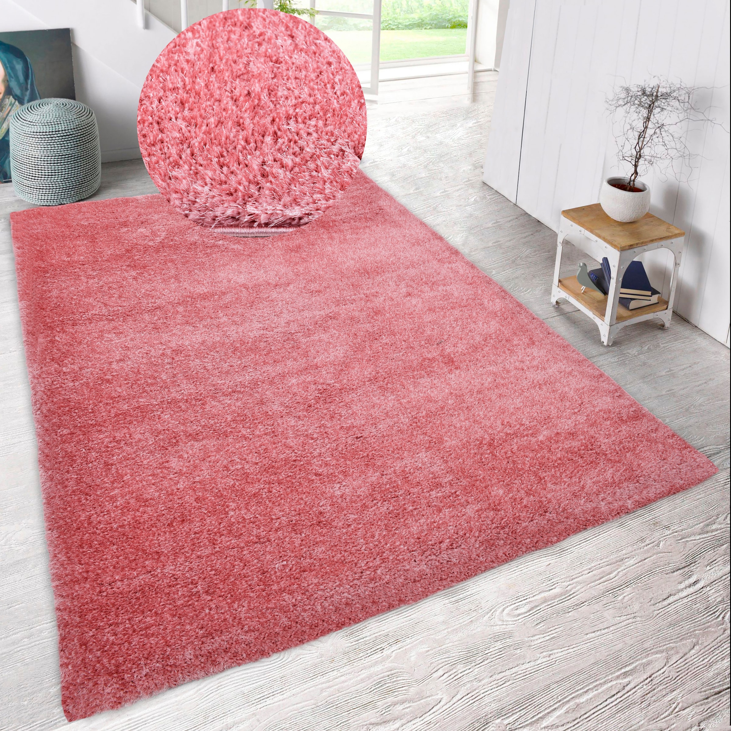 Home affaire Hochflor-Teppich »Malin«, rechteckig, in Shaggy weich BAUR besonders leicht glänzend, | einfarbig, Uni-Farben