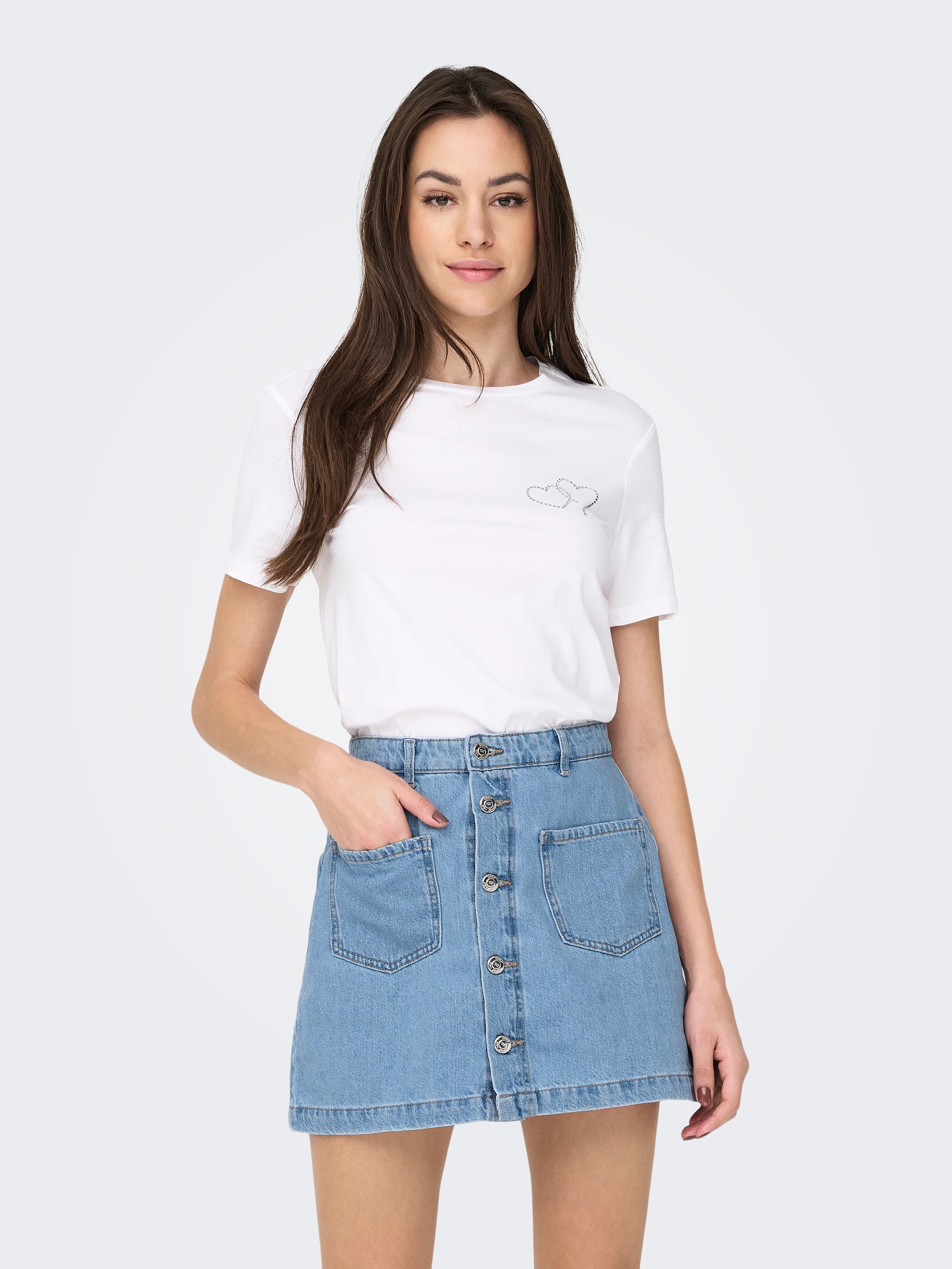 ONLY Kurzarmshirt »ONLARIANA LIFE S/S O-NECK BOX TOP JRS«