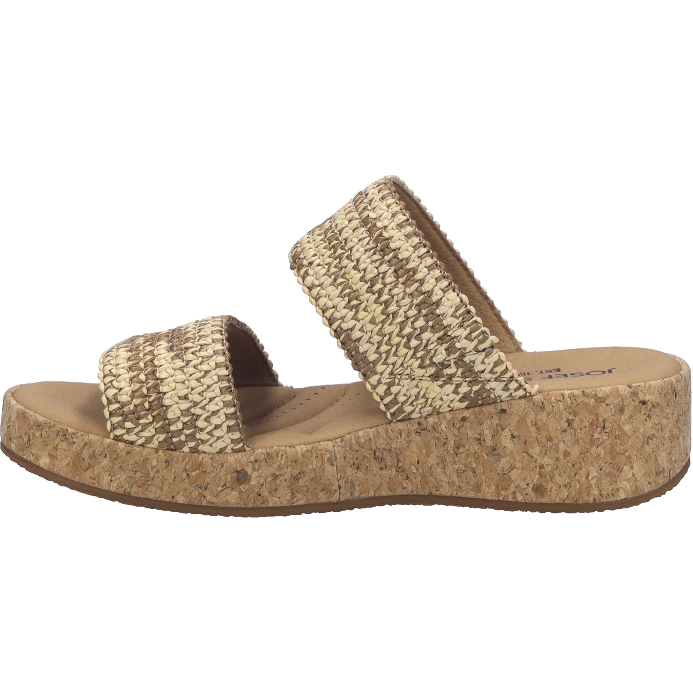 Slipper JOSEF SEIBEL "Evita 02, brasil-multi", Damen, Gr. 37, braun (brasil, multi), Obermaterial: 100% Textilmaterial TEXMAT., Schuhe Slipper 2