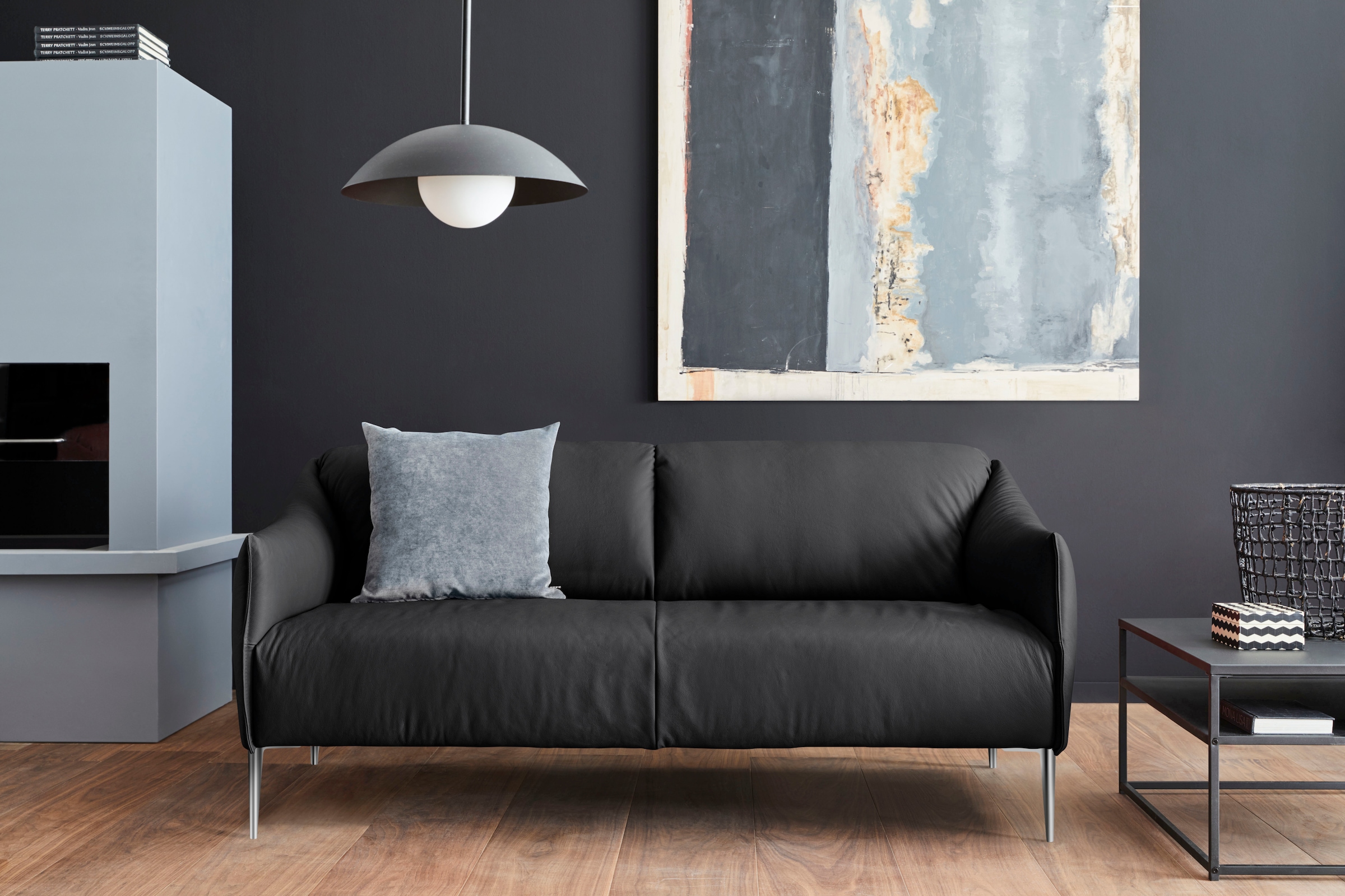 W.SCHILLIG 2,5-Sitzer "sally Design-Sofa, Loungesofa, bequem, schmale Armlehnen, Breite 194cm" mit Metallfüßen in Chrom glänzend, Breite 194 cm