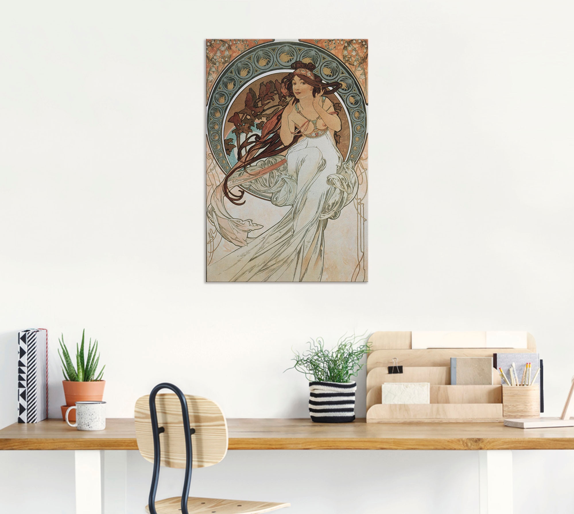 Artland Wandbild »Vier Künste: Die Musik. 1898«, Frau, (1 St.), als Alubild, Outdoorbild, Poster in verschied. Größen
