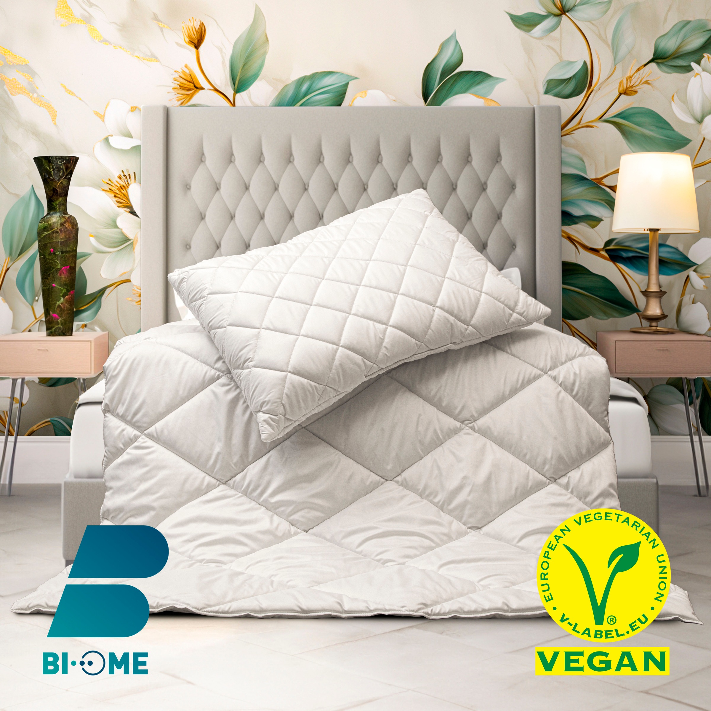 Thumbnail - John Cotton Microfaserkissen "Vegan, Anna, 40x80, 80x80, tierfreundlich und luxuriös" Füllung: 100% Polyester 1 Stk. tlg...